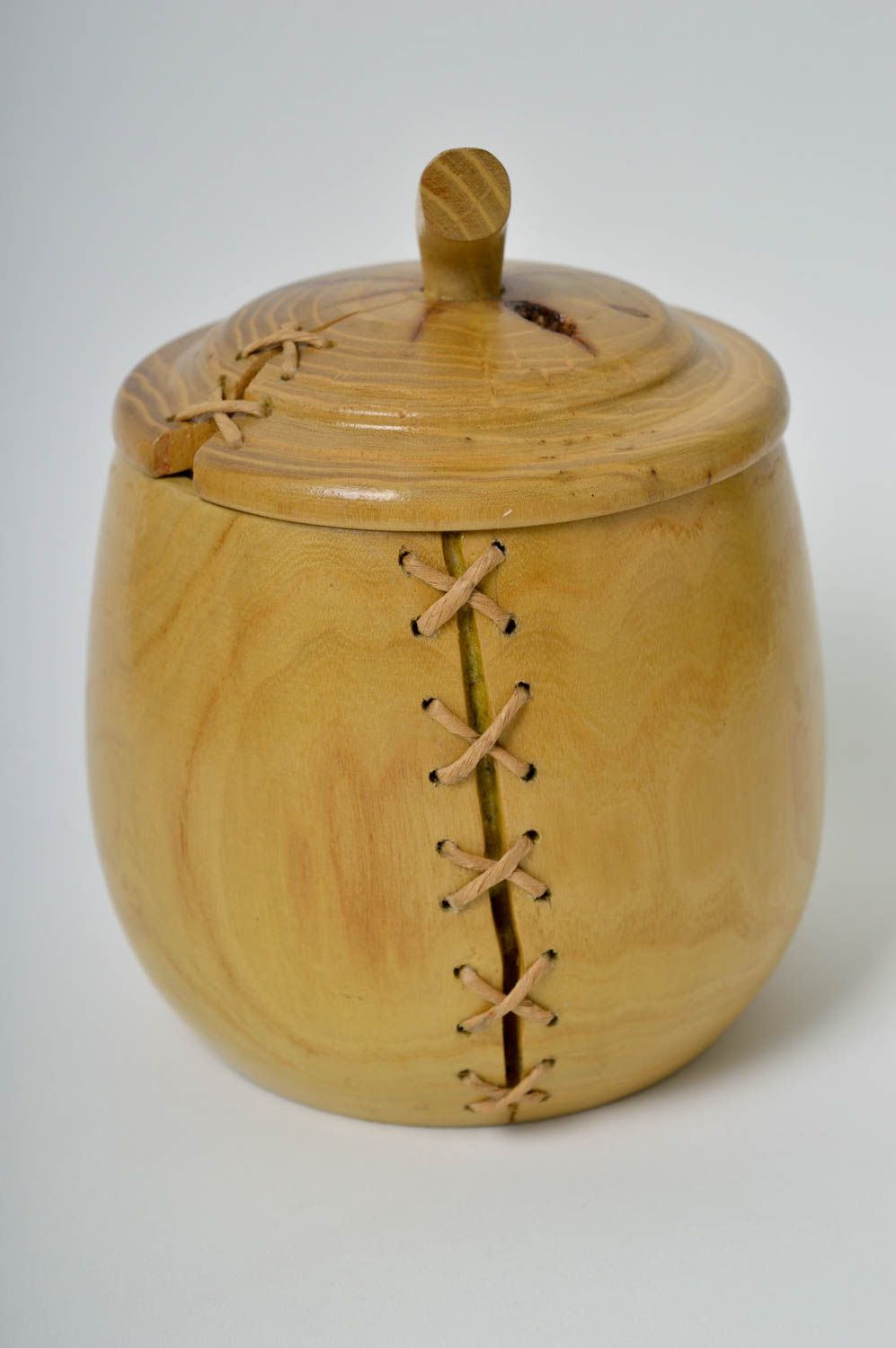 Handmade Dose aus Holz Tee Aufbewahrung Holz Salz Behälter Küchen Zubehör foto 2