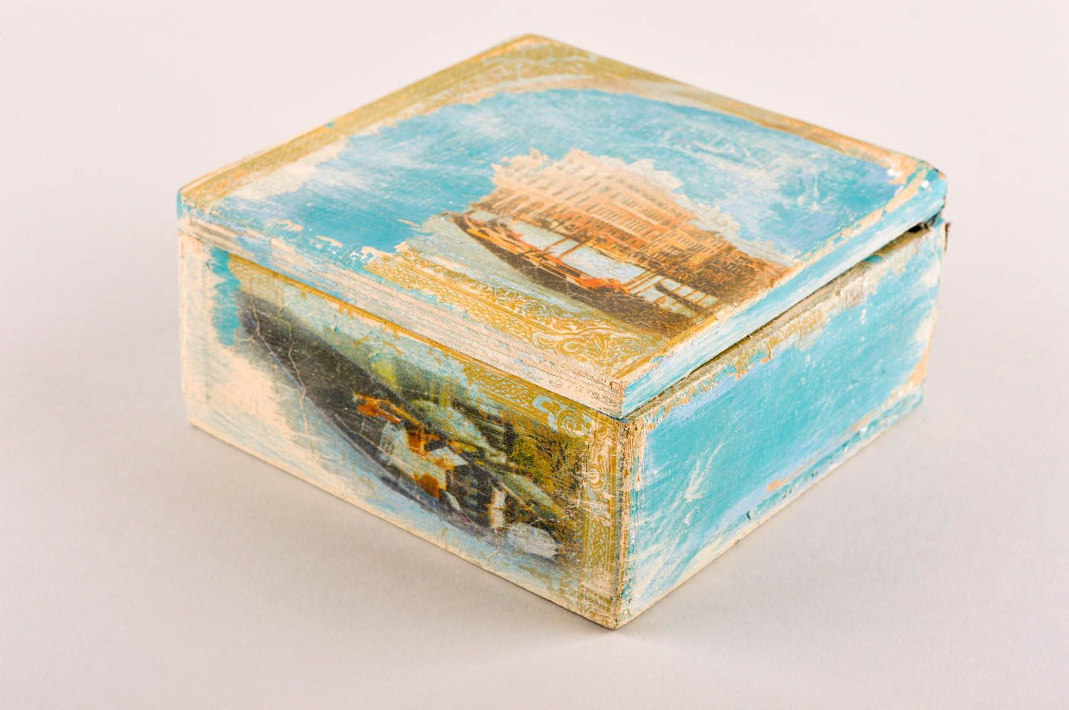 Small handmade wooden box design beautiful jewelry box wood craft gifts for her photo 2