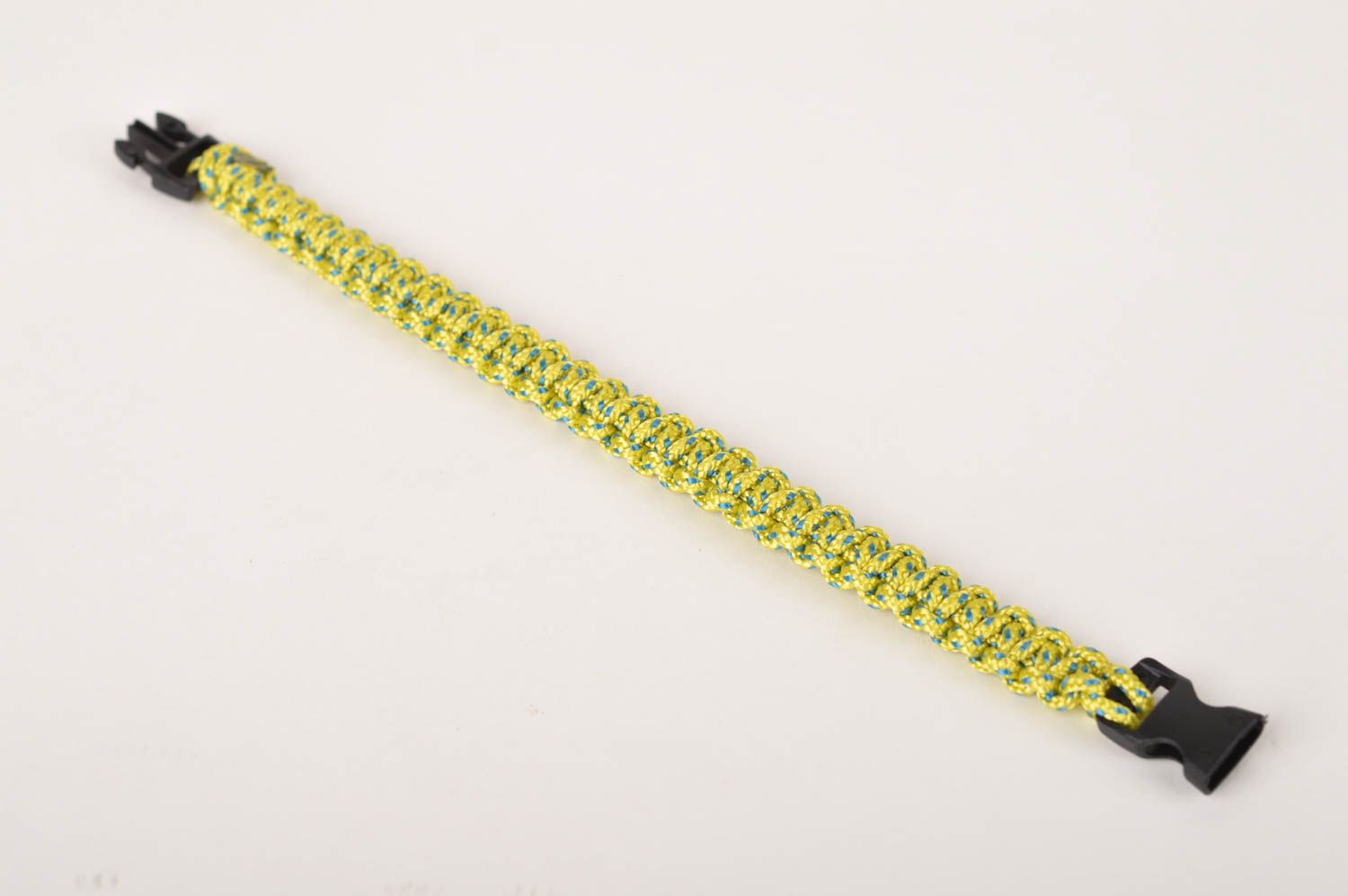 Желтый браслет из паракорда ручной работы браслет на руку браслет паракорд фото 3