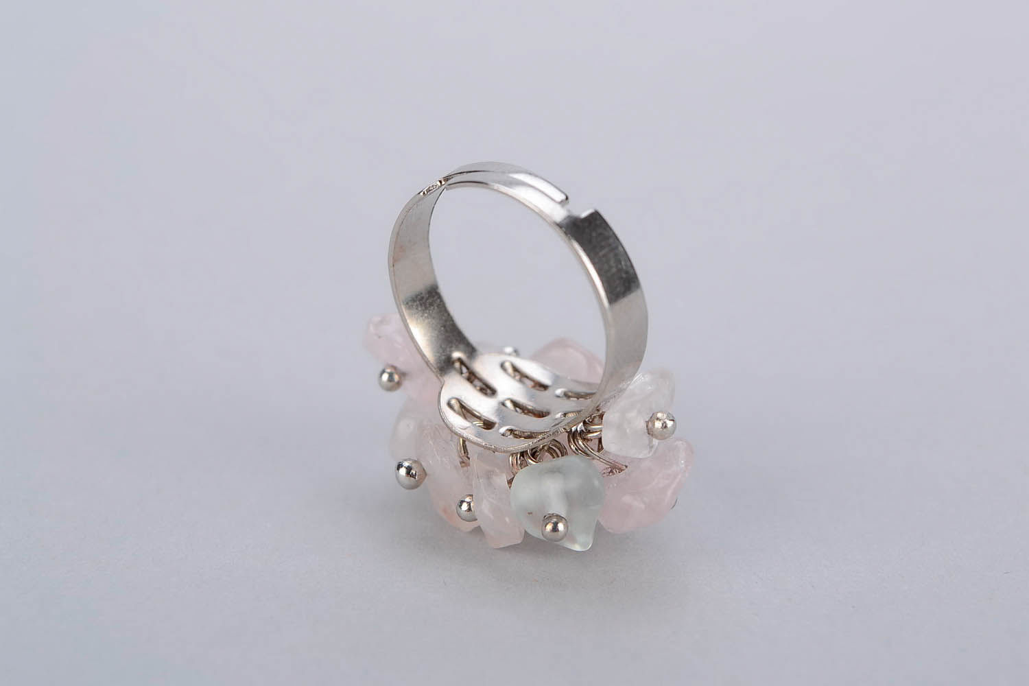 Ring with pink quartz photo 5