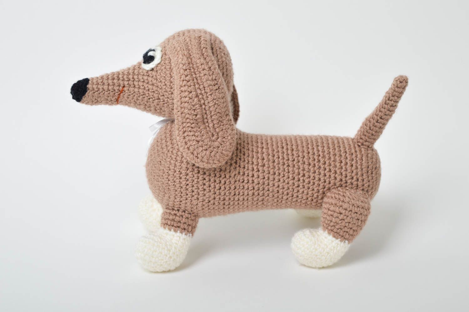 Juguete artesanal tejido peluche para niño regalo original Perro salchicha foto 4