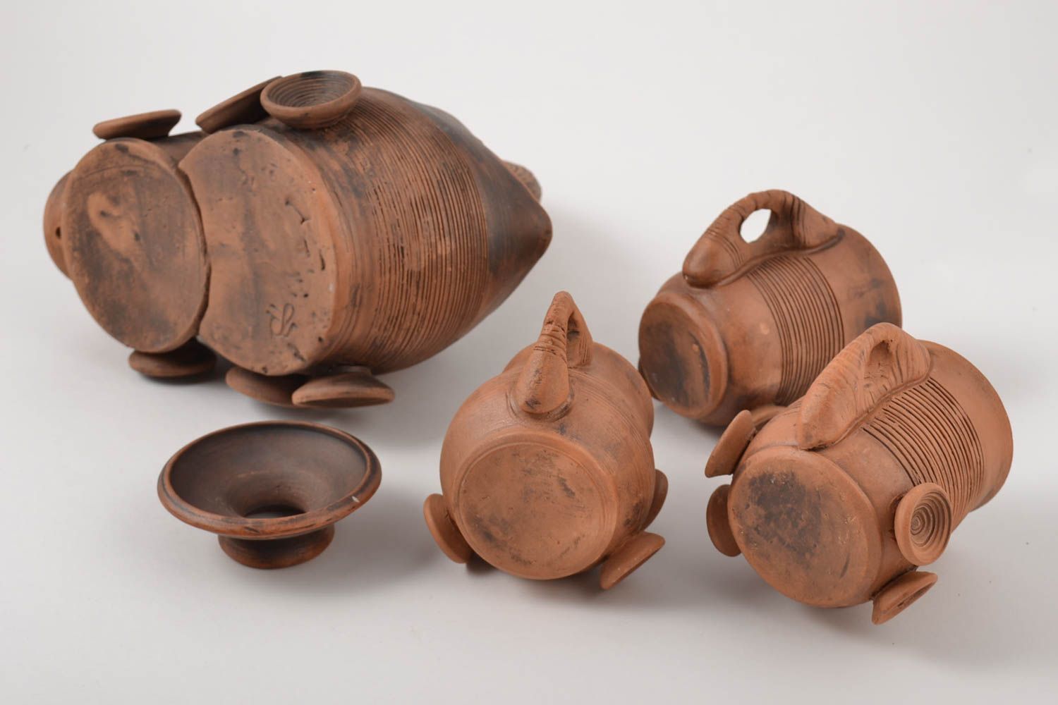 Handmade Ton Teekanne Küchen Deko Öko Geschirr Tee Tassen Geschirr aus Keramik  foto 4