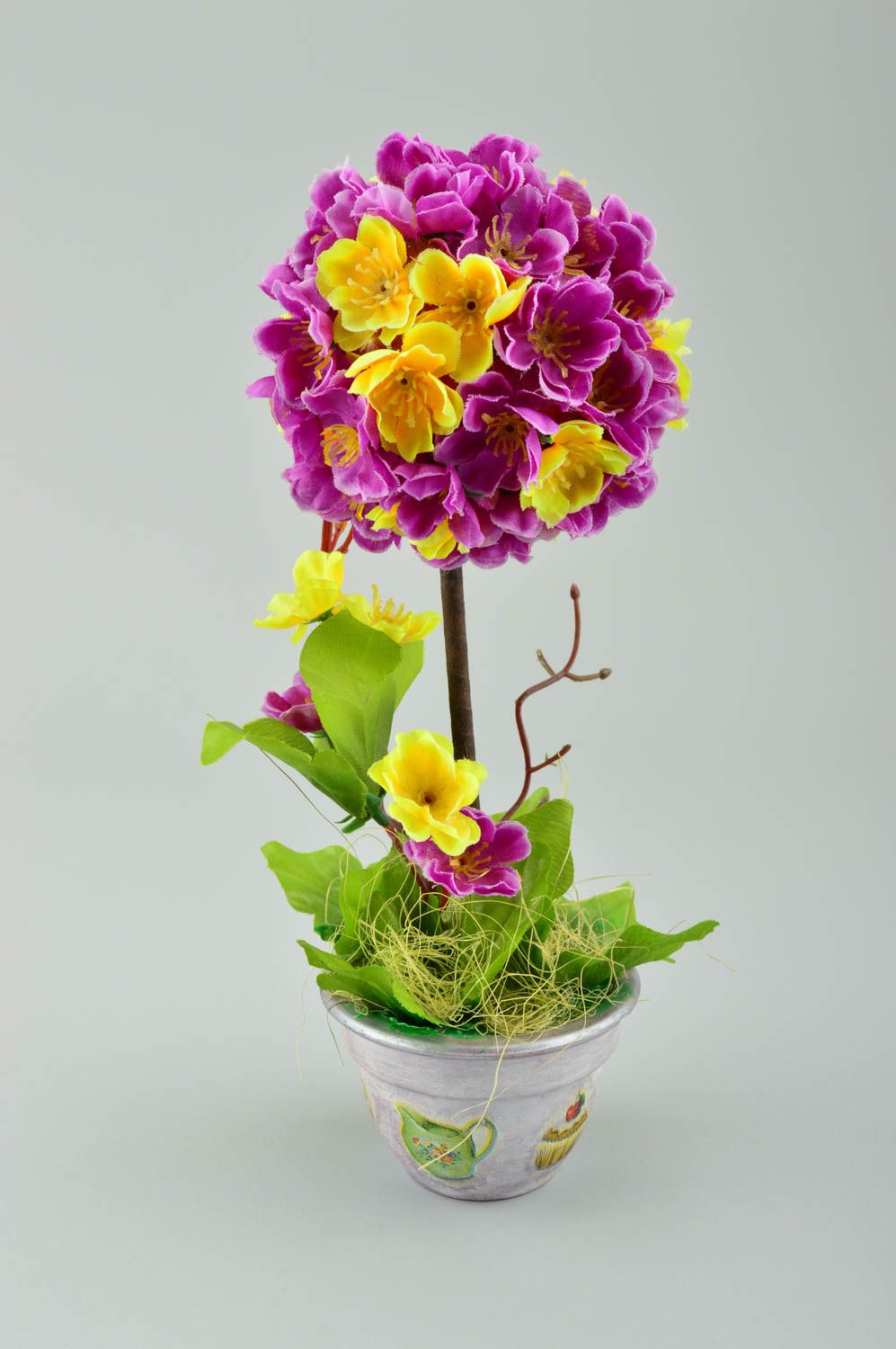 Topiario de flores artesanl regalo original elemento decorativo color lila foto 2