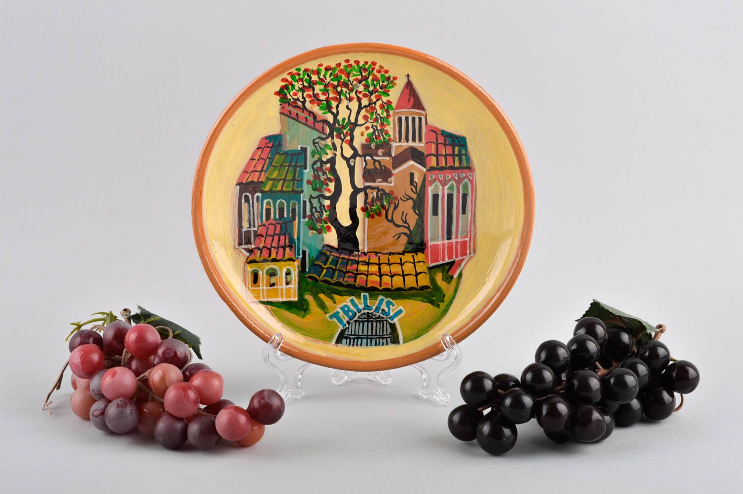 Тарелка сувенирная с видом города хэнд мейд подарочная тарелка декор на стену фото 1