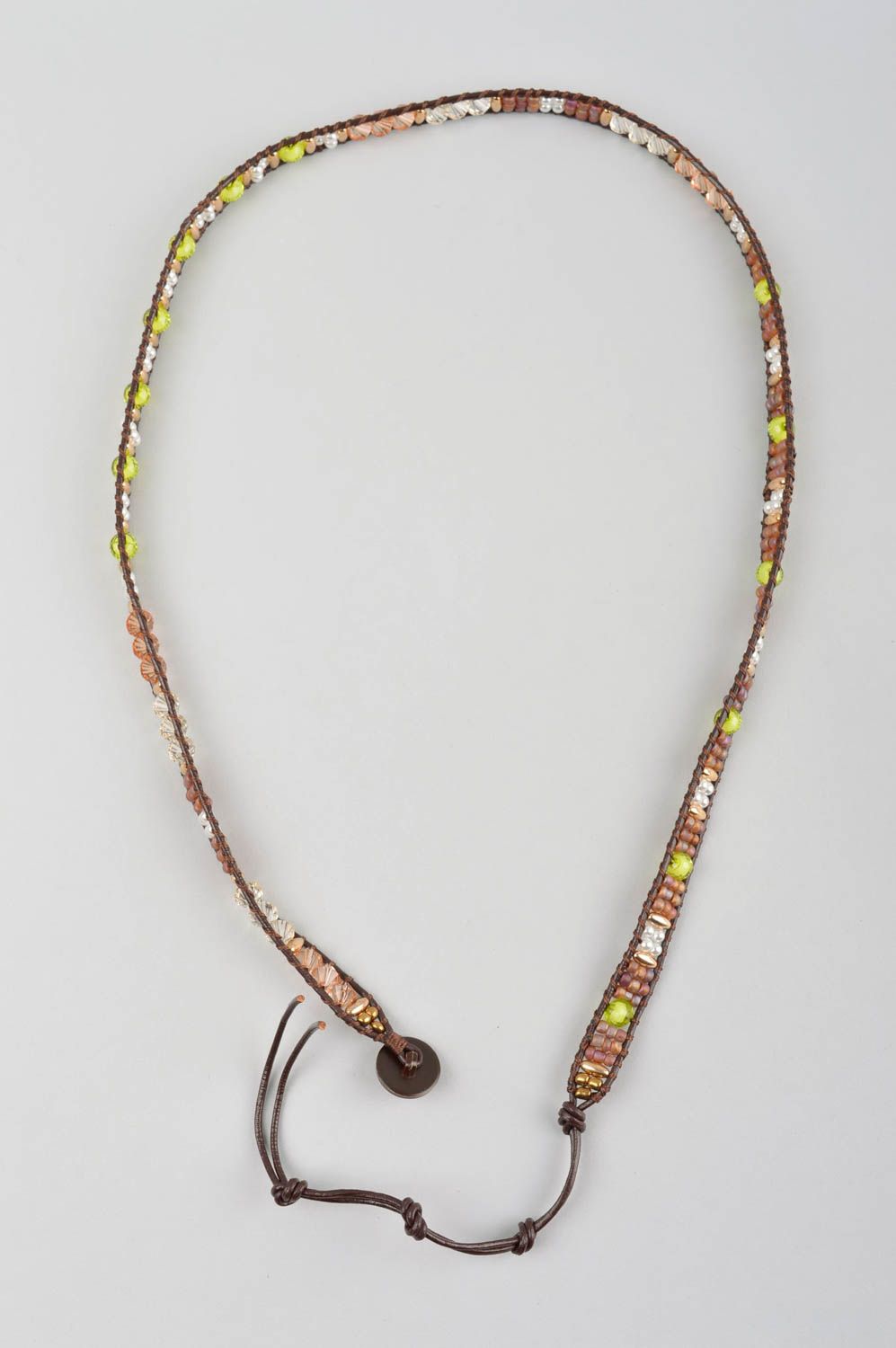Bracelet multirang Bijou fait main perles rocaille cuir 4 tours Accessoire femme photo 4