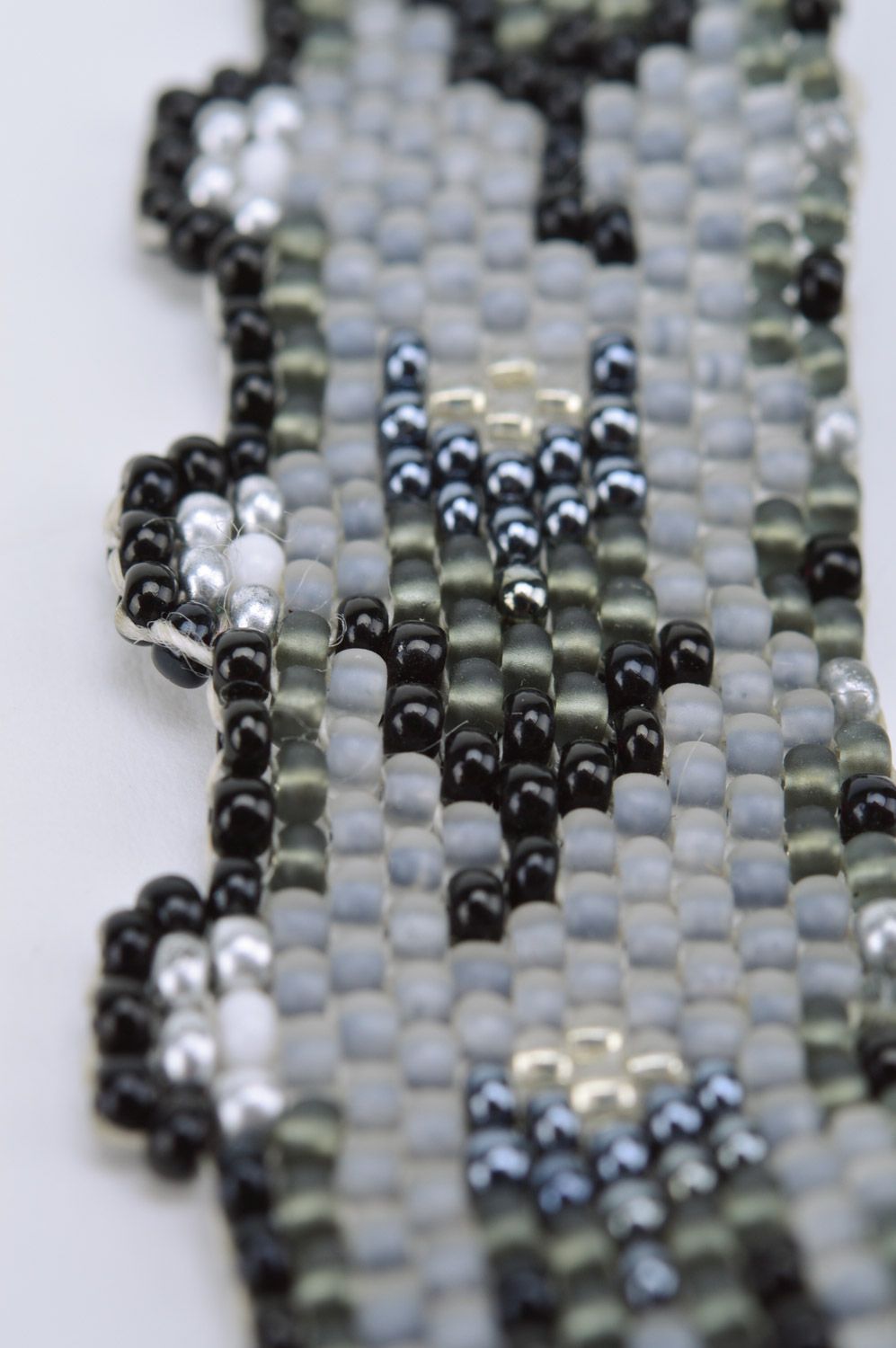 Guerdan et bracelet en perles de rocaille fait main gris originaux pour femme photo 4