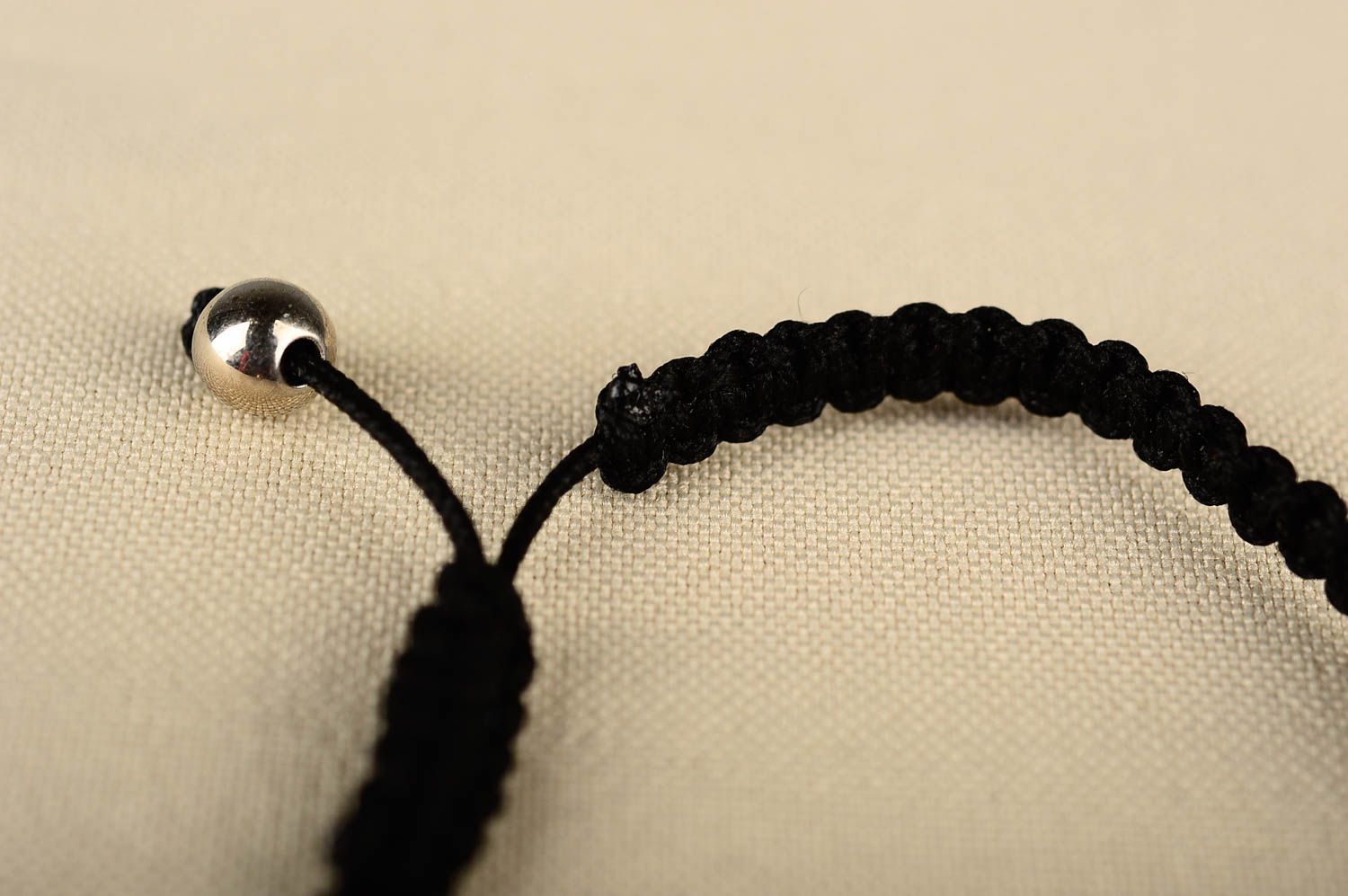 Handmade black wrist bracelet unusual elegant bracelet trendy summer bracelet photo 5