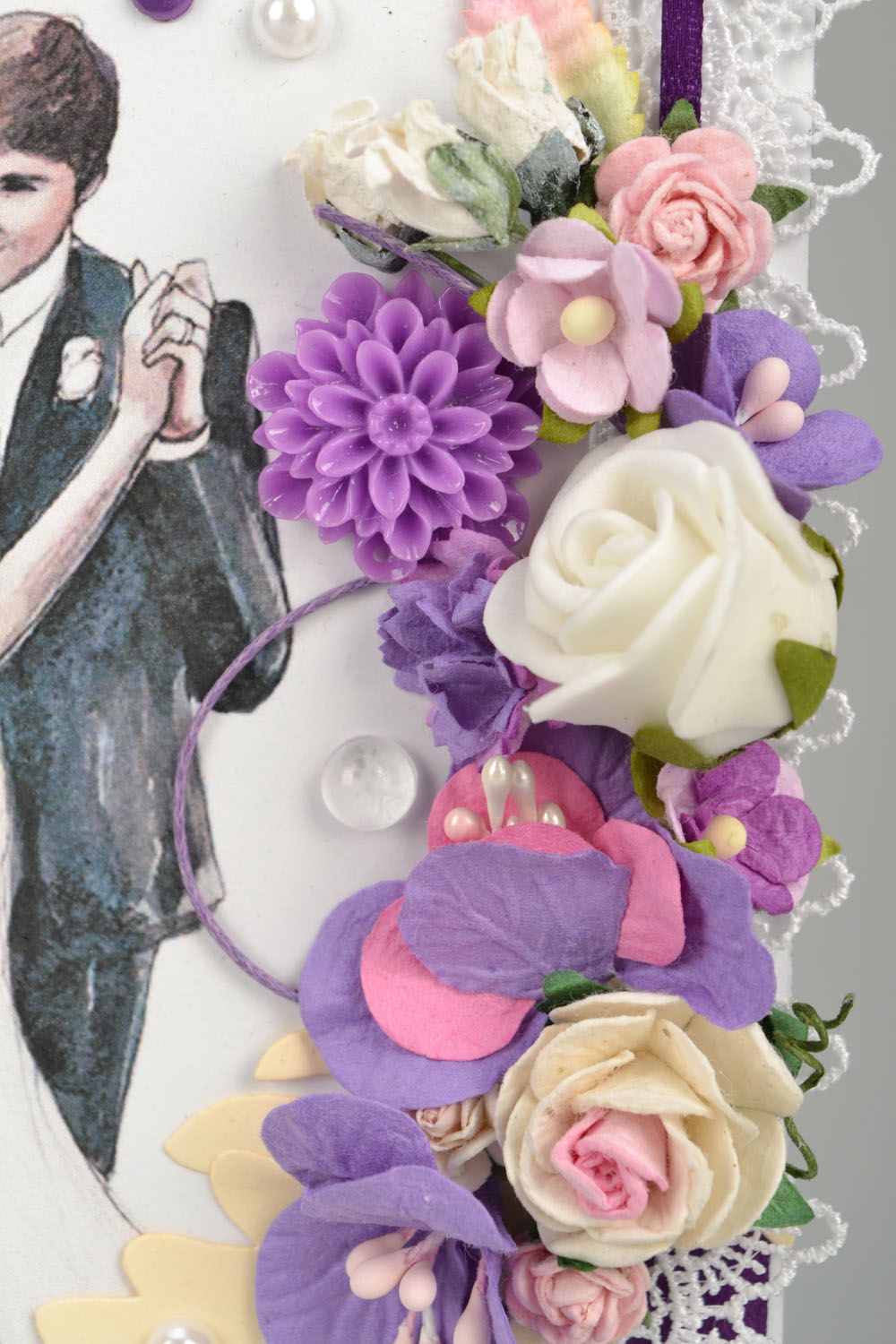 Designer postcard with flowers photo 4