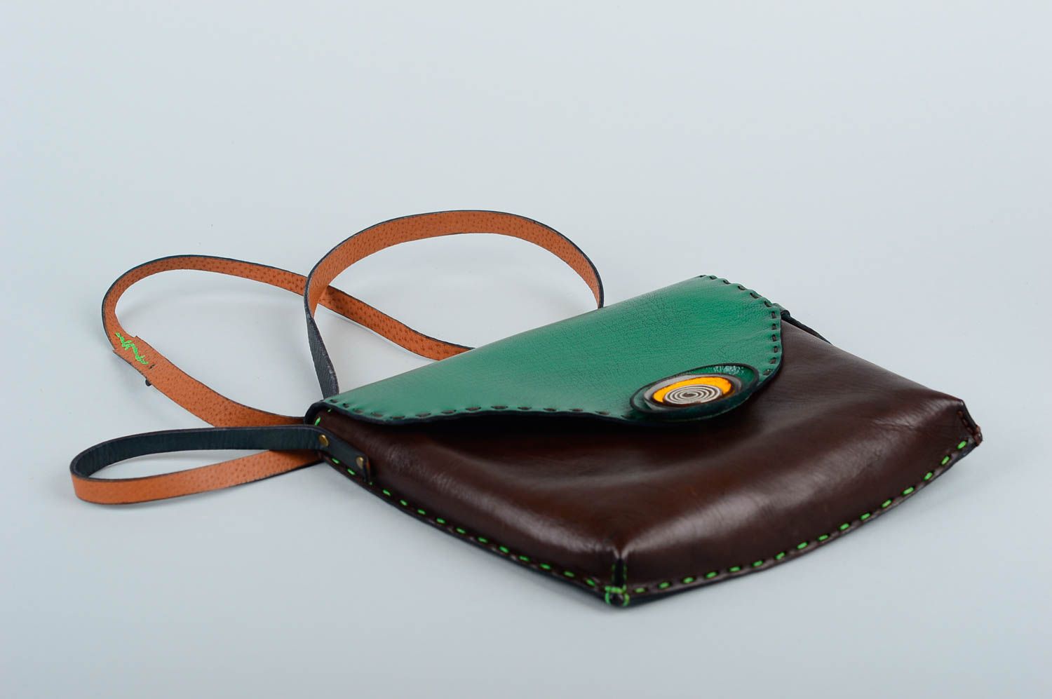 Borsa in pelle fatta a mano borsetta insolita accessori originali da donna   foto 4