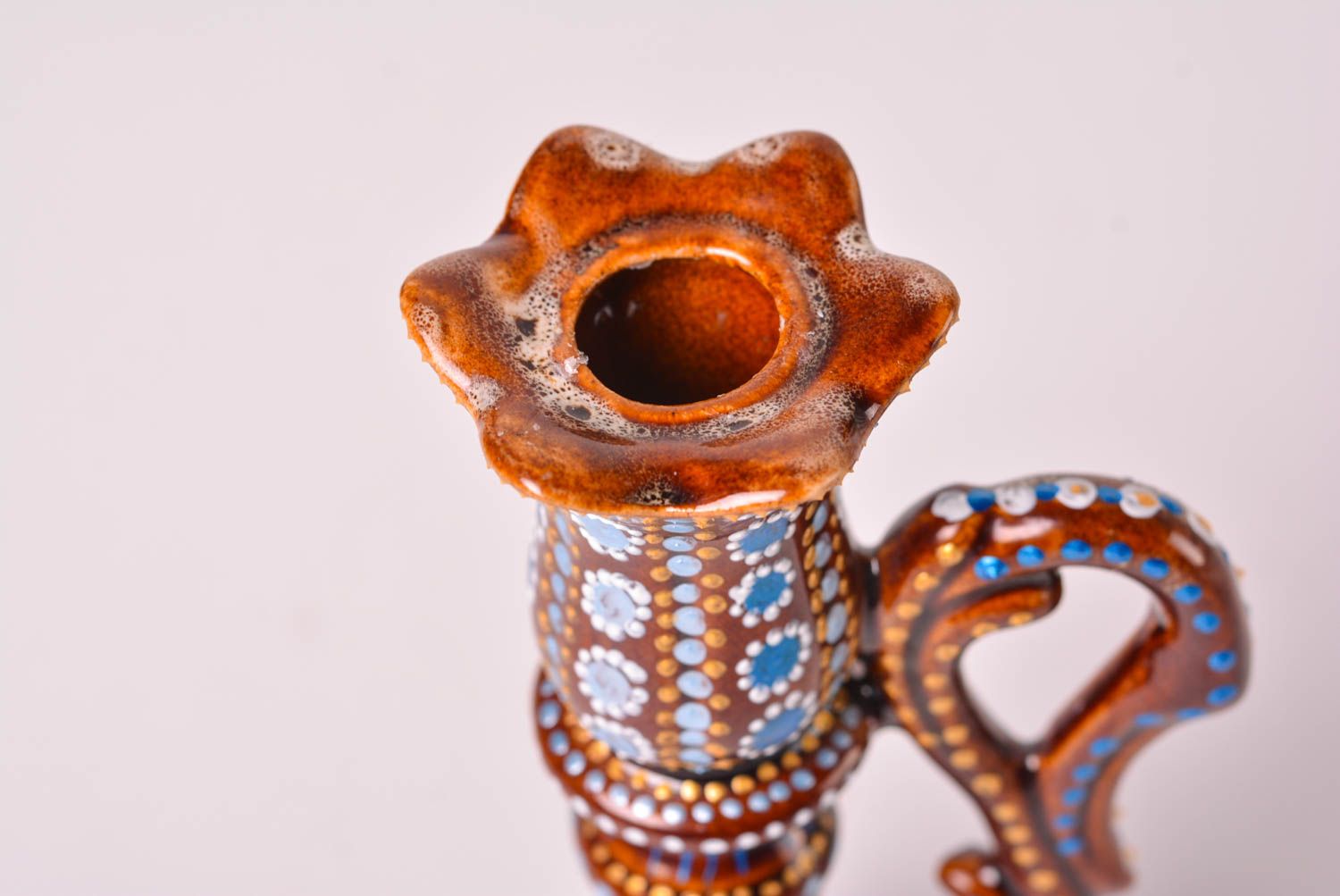 Deko Kerzenhalter handgefertigt Teelichthalter aus Ton Kerzenhalter Keramik  foto 5