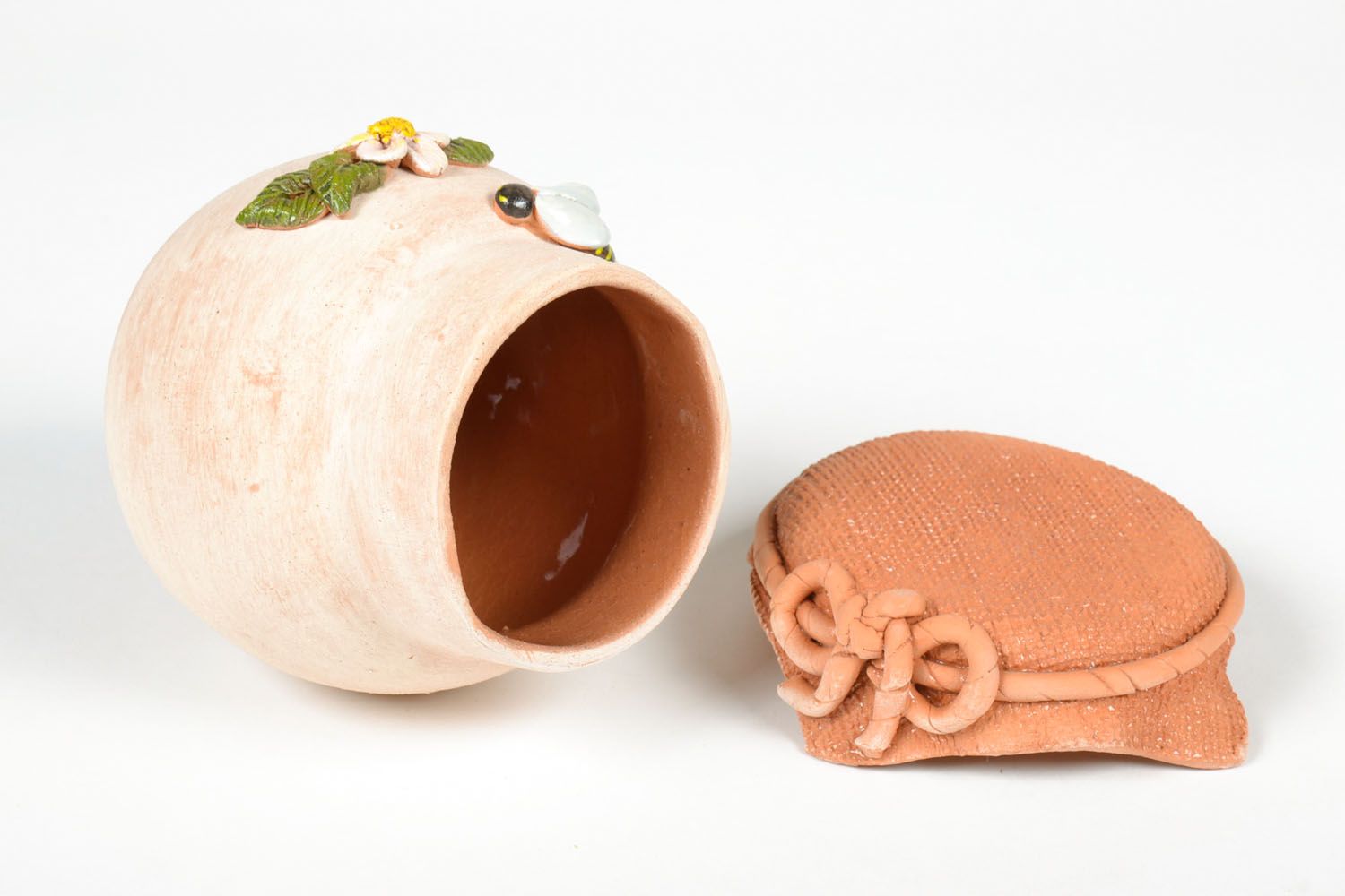 Brauner Topf aus Keramik für Honig foto 4
