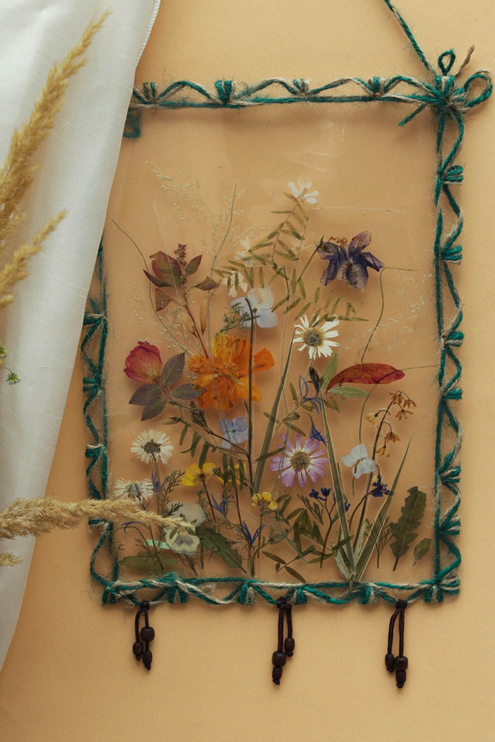 Adornos artesanales con flores paneles decorativos decoraciones de interior foto 1