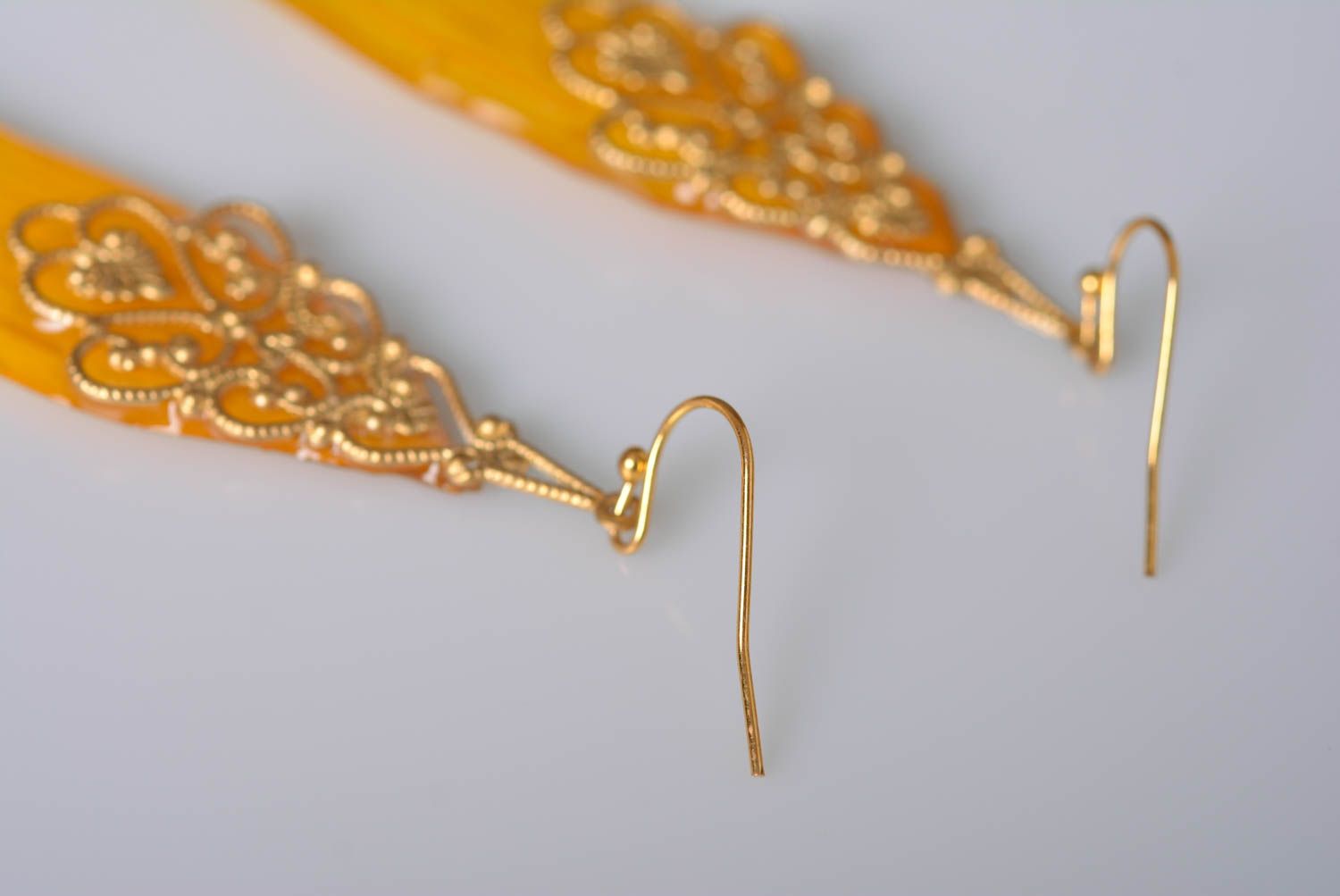 Handmade Modeschmuck Ohrringe Designer Schmuck Accessoire für Frauen Sonnenblume foto 3