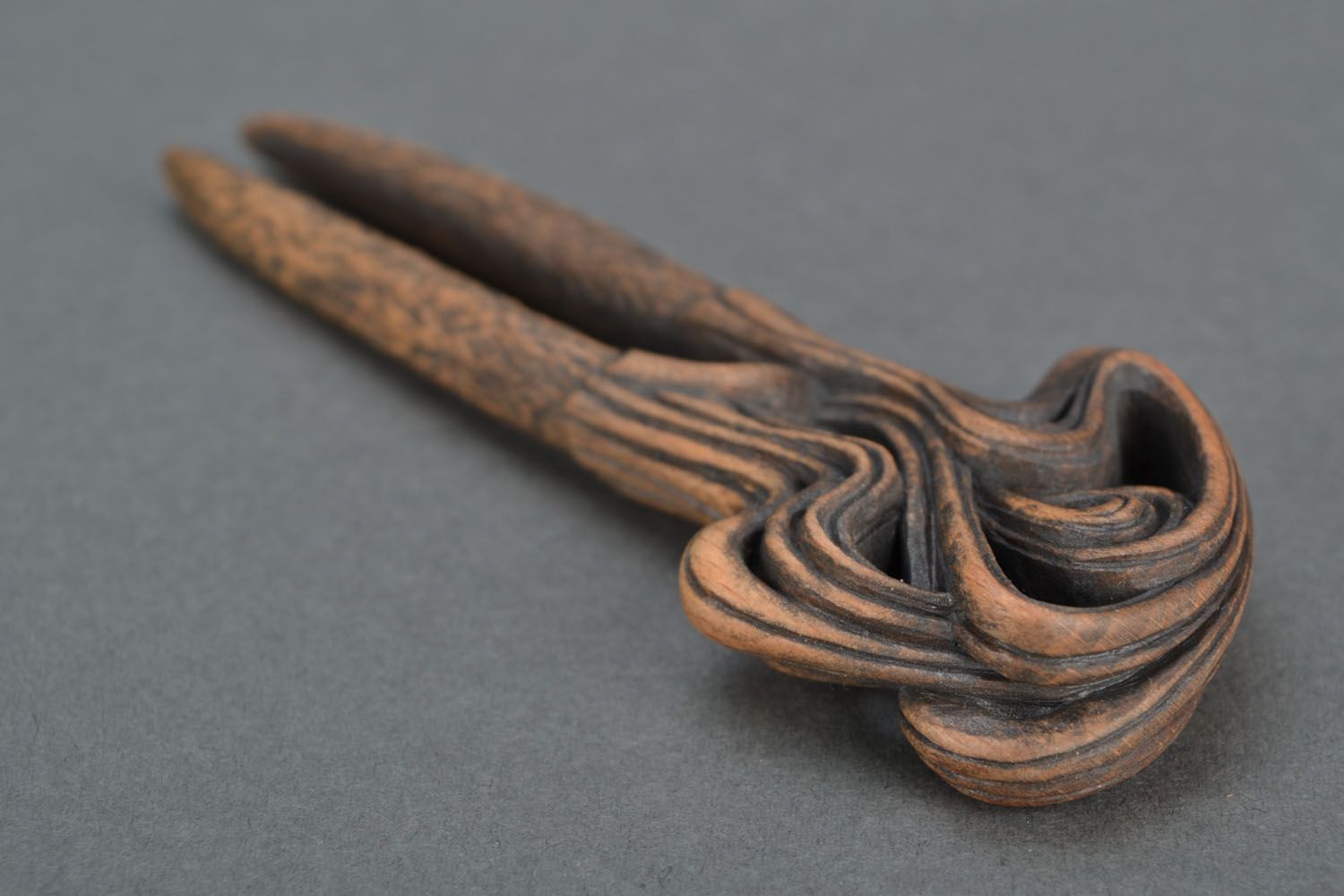 Unusual wooden hairpin photo 5