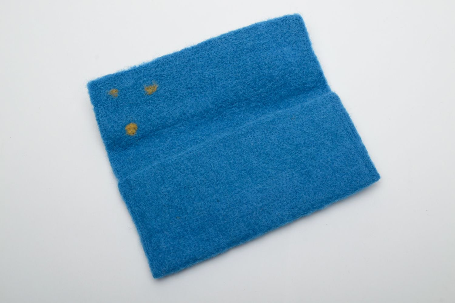 Portefeuille en laine naturelle feutrage à sec fait main bleu pour enfant photo 3