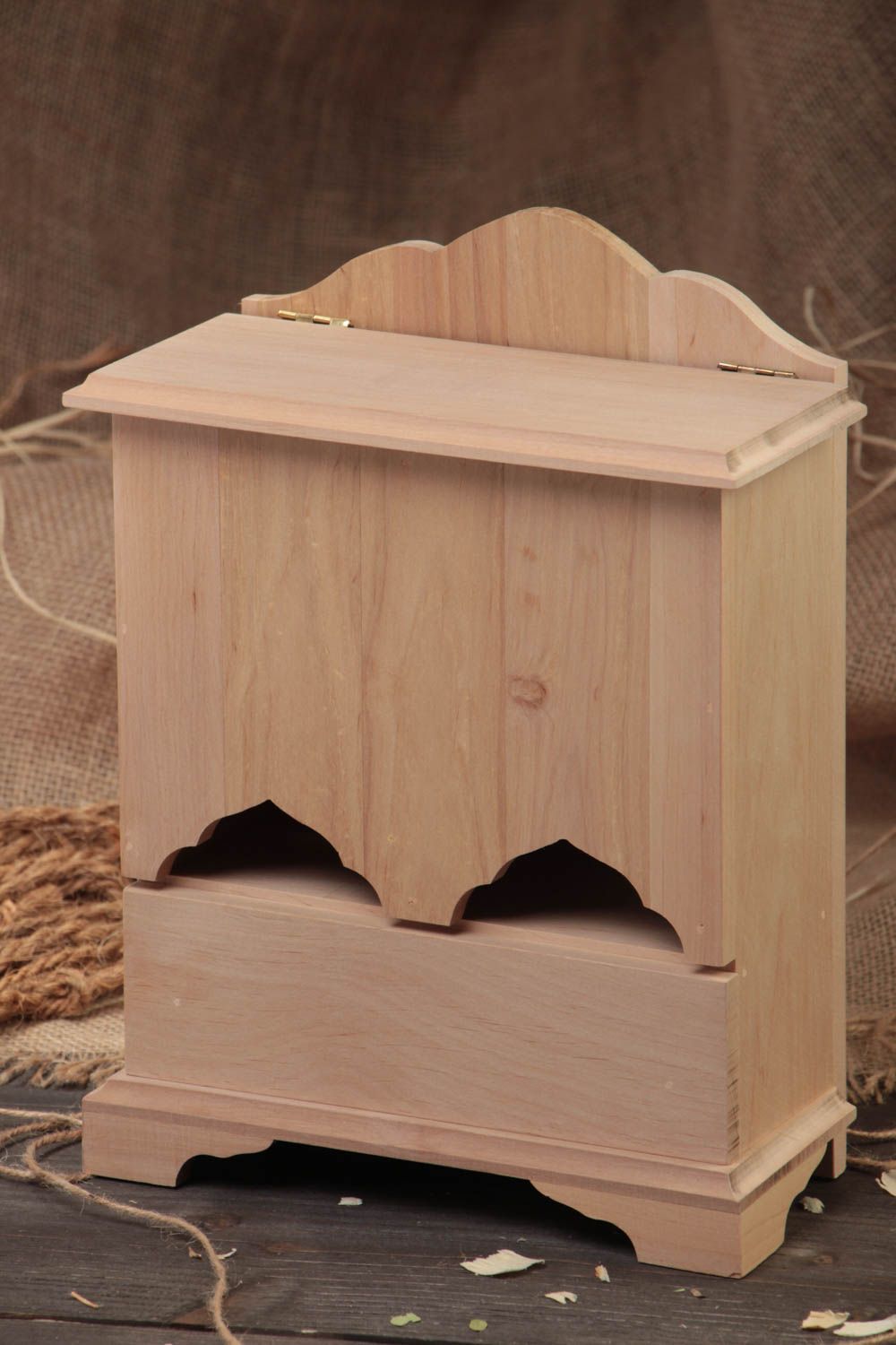 Boîte pour sachets de thé bois à décorer soi-même faite main originale  photo 1
