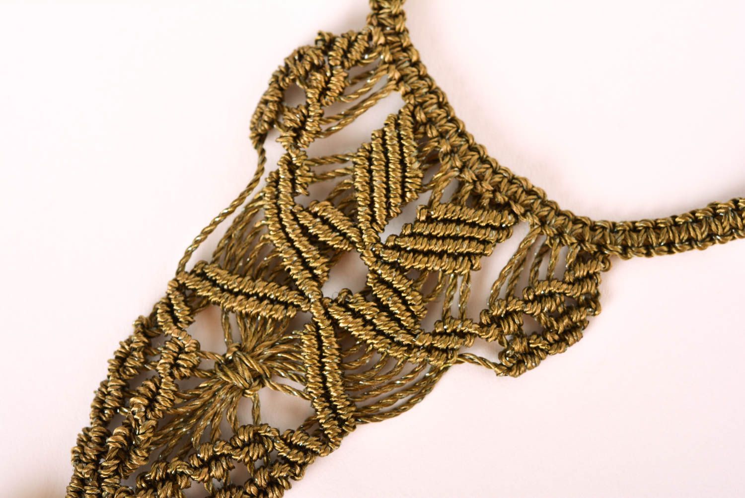 Handmade textile necklace elegant festive necklace unusual jewelry gift photo 5