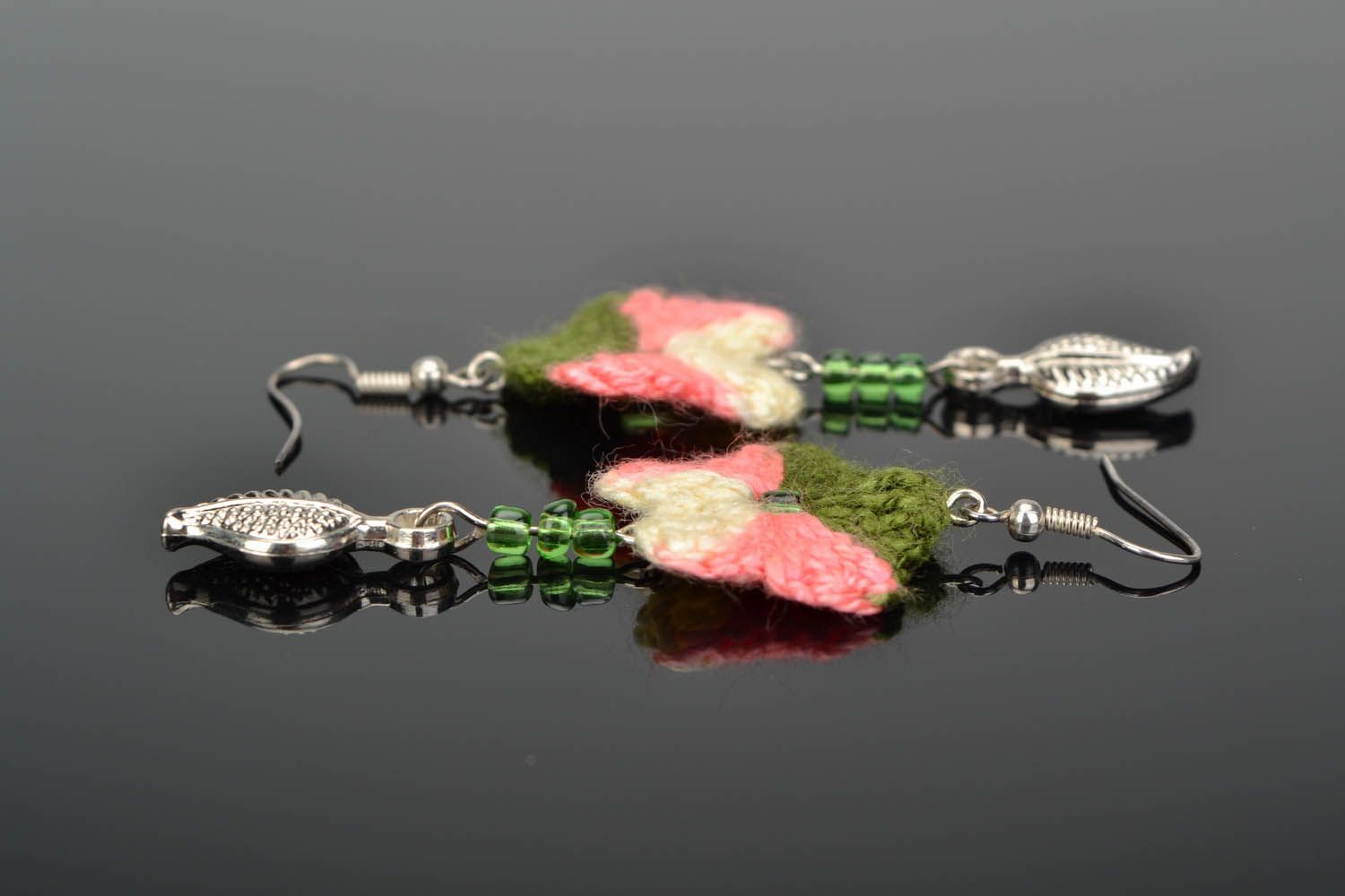 Crochet floral earrings  photo 1