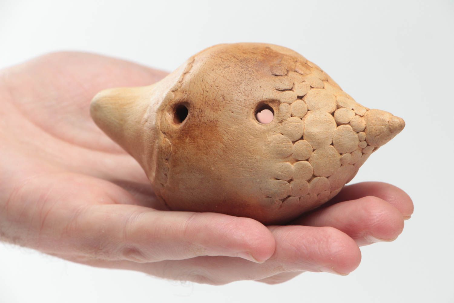 Ocarina en terre cuite beige fait main original instrument de musique cadeau photo 5