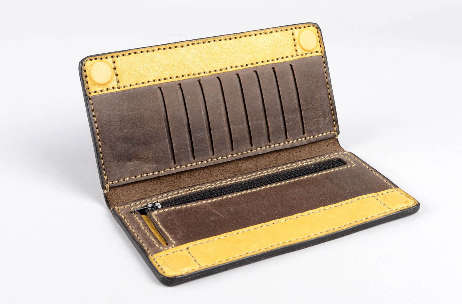 Handmade wallet designer purse leather purse for men unusual accessory photo 2