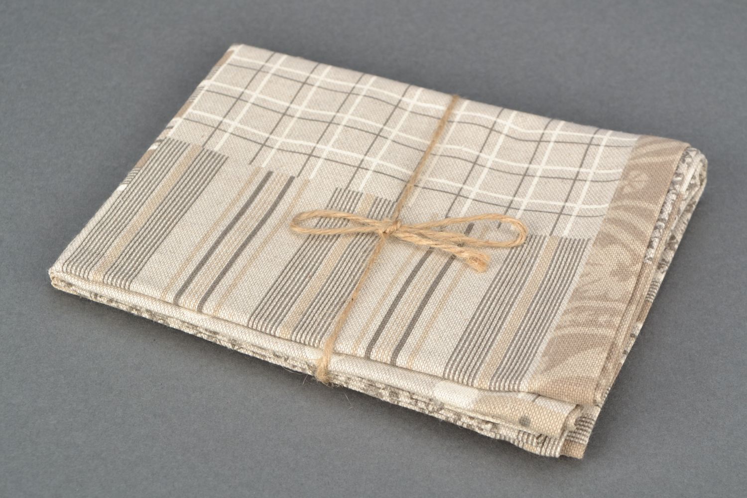 Nappe de table en tissu de coton et polyamide faite main rectangulaire photo 4