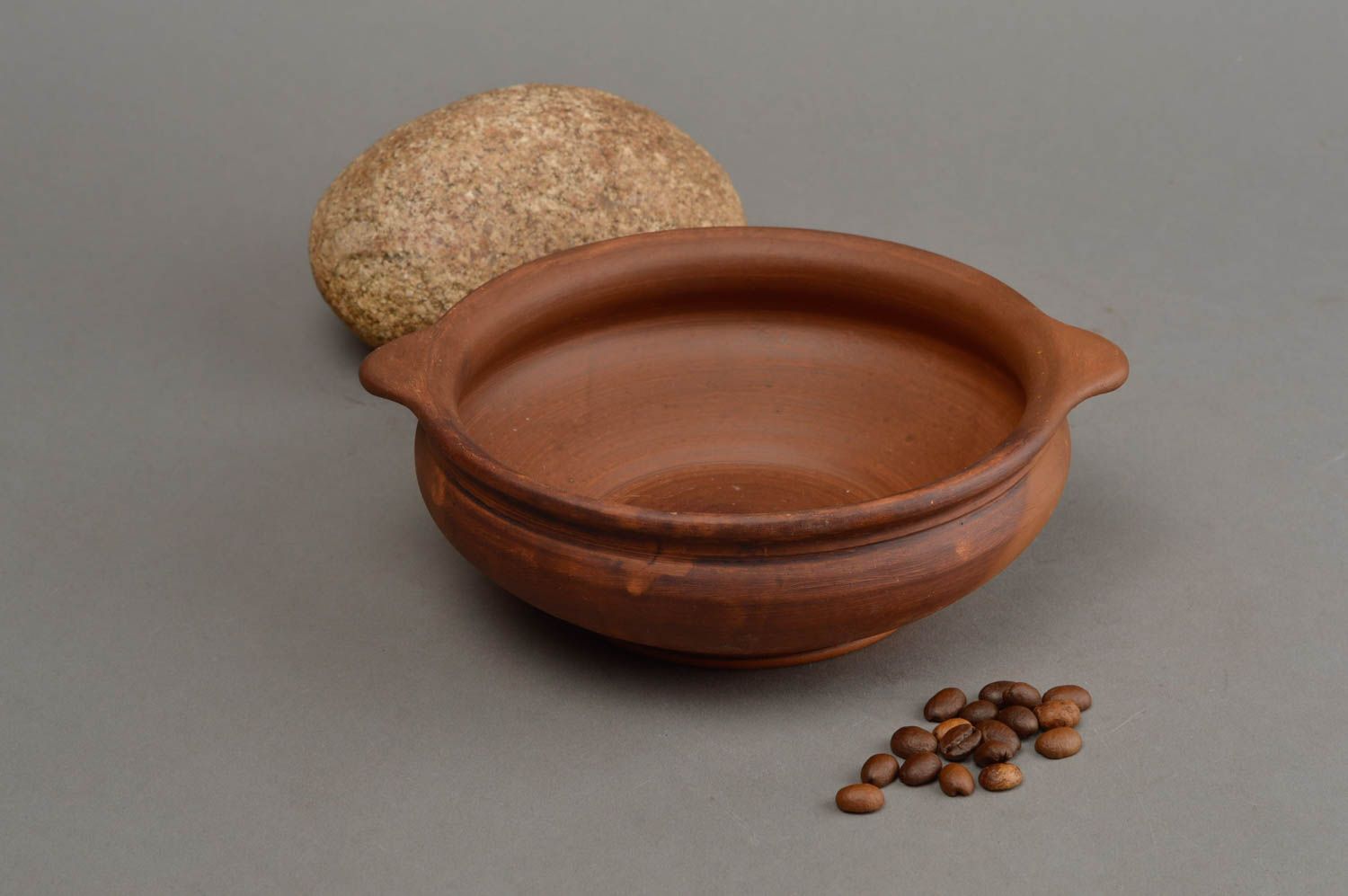 6 9 oz handmade terracotta cooking bowl with handles 0,84 lb photo 1