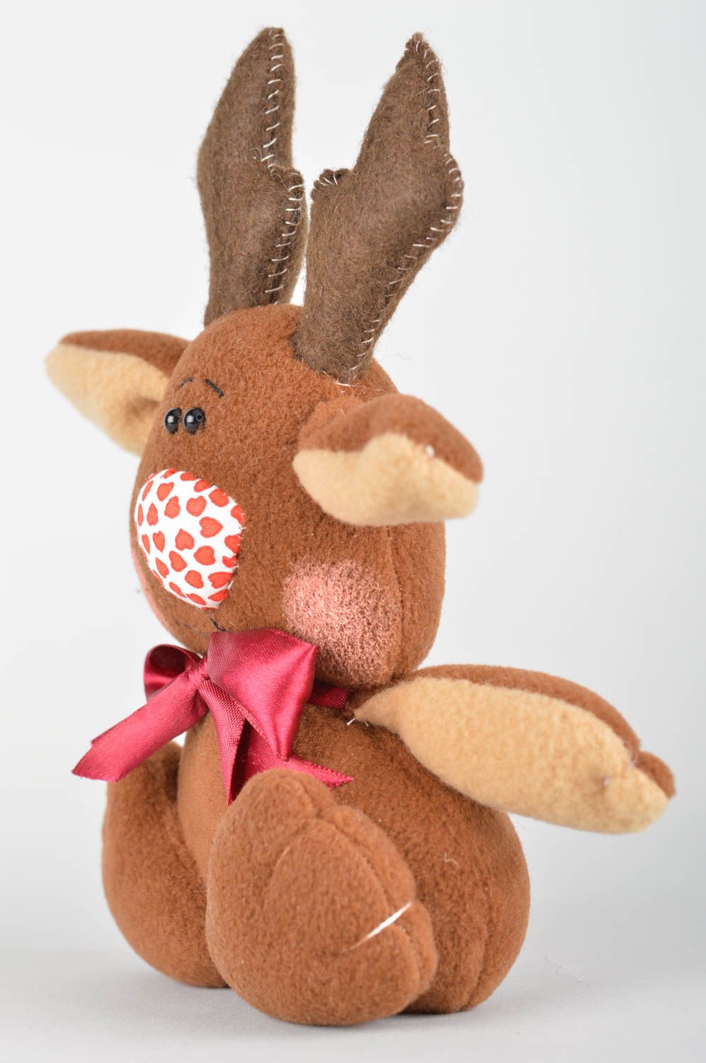 Brown handmade designer stylish unusual soft toy made of fleece for kids photo 2