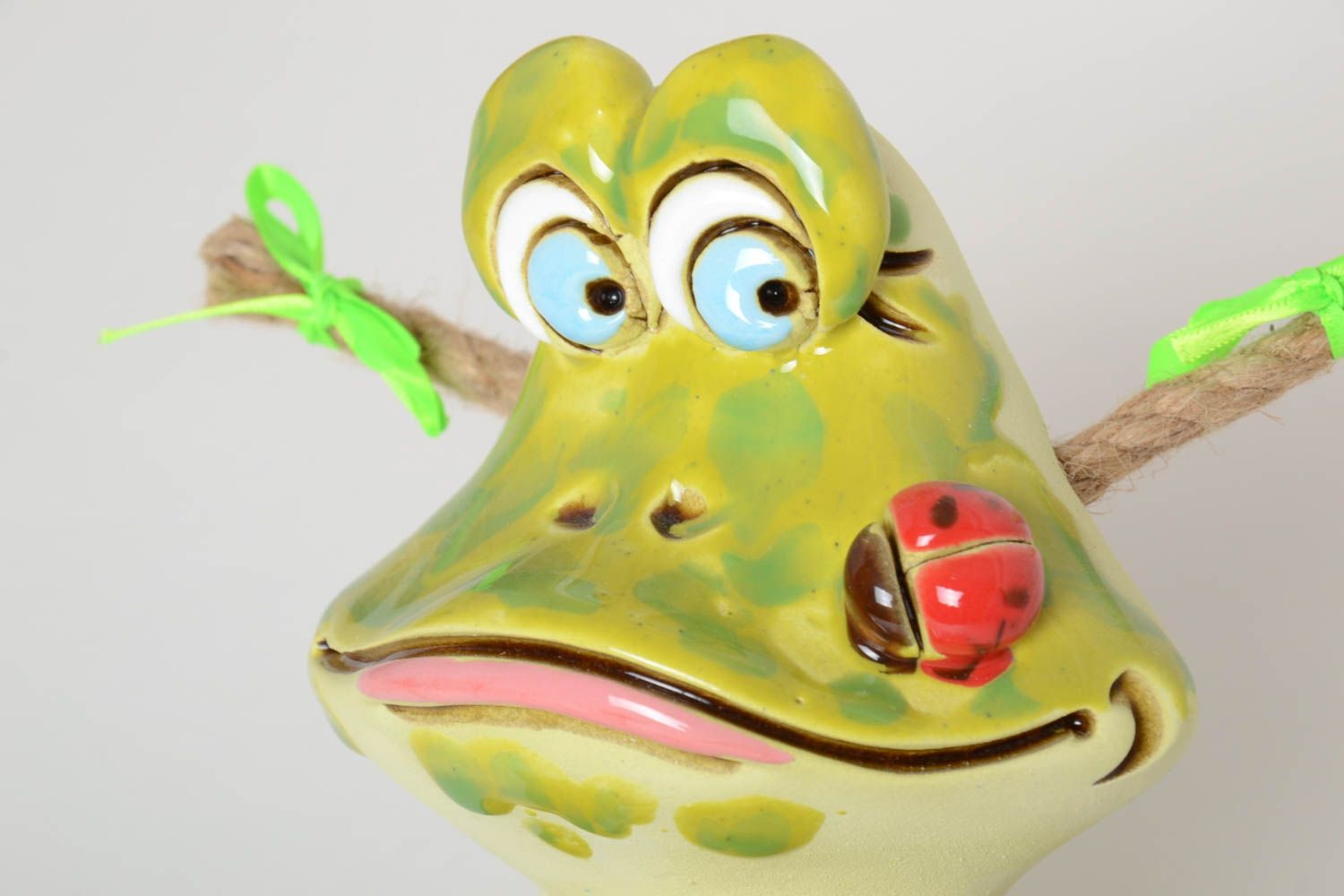 Handgemachte Keramik lustige Spardose Ton Deko Spardose Frosch hübsch  foto 3