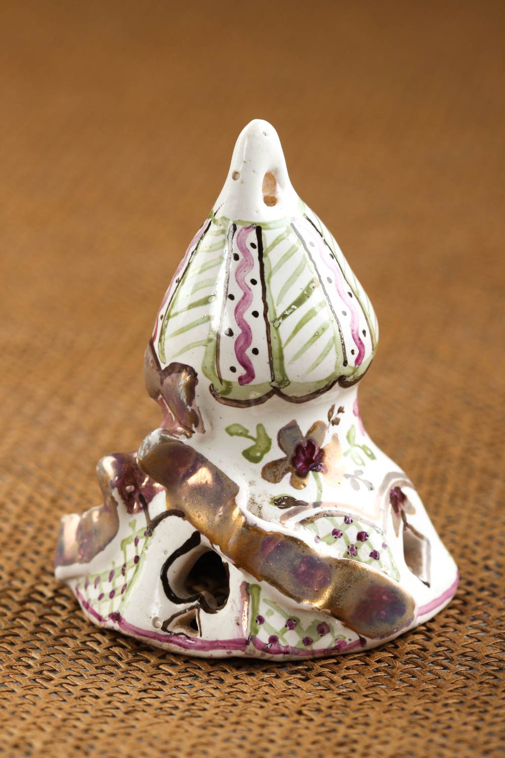 Handmade cute ceramic bell stylish interior decor beautiful cute souvenir photo 1