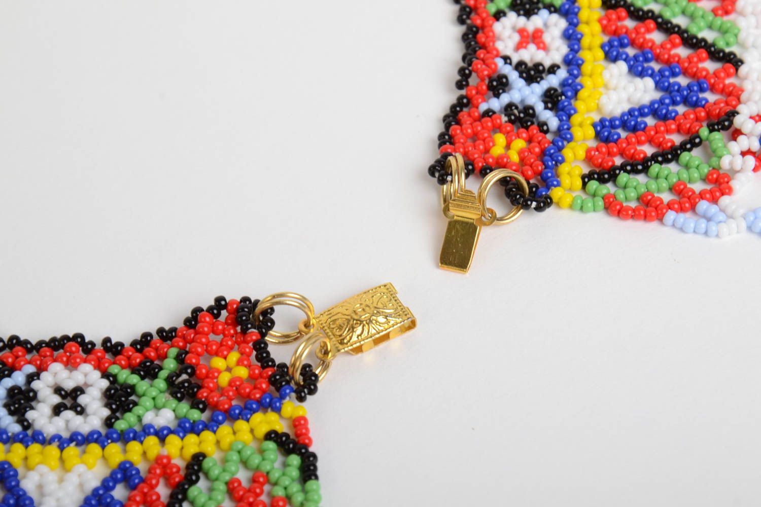 Ожерелье из бисера ручной работы авторское красивое разноцветное женское фото 4
