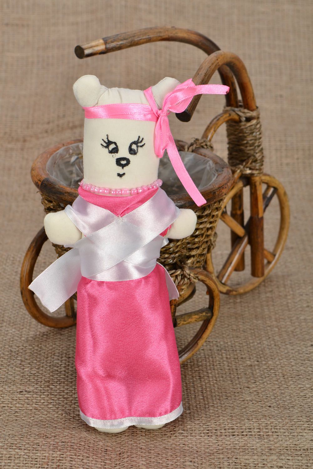 Homemade designer toy Bear in Chinese Dress photo 1