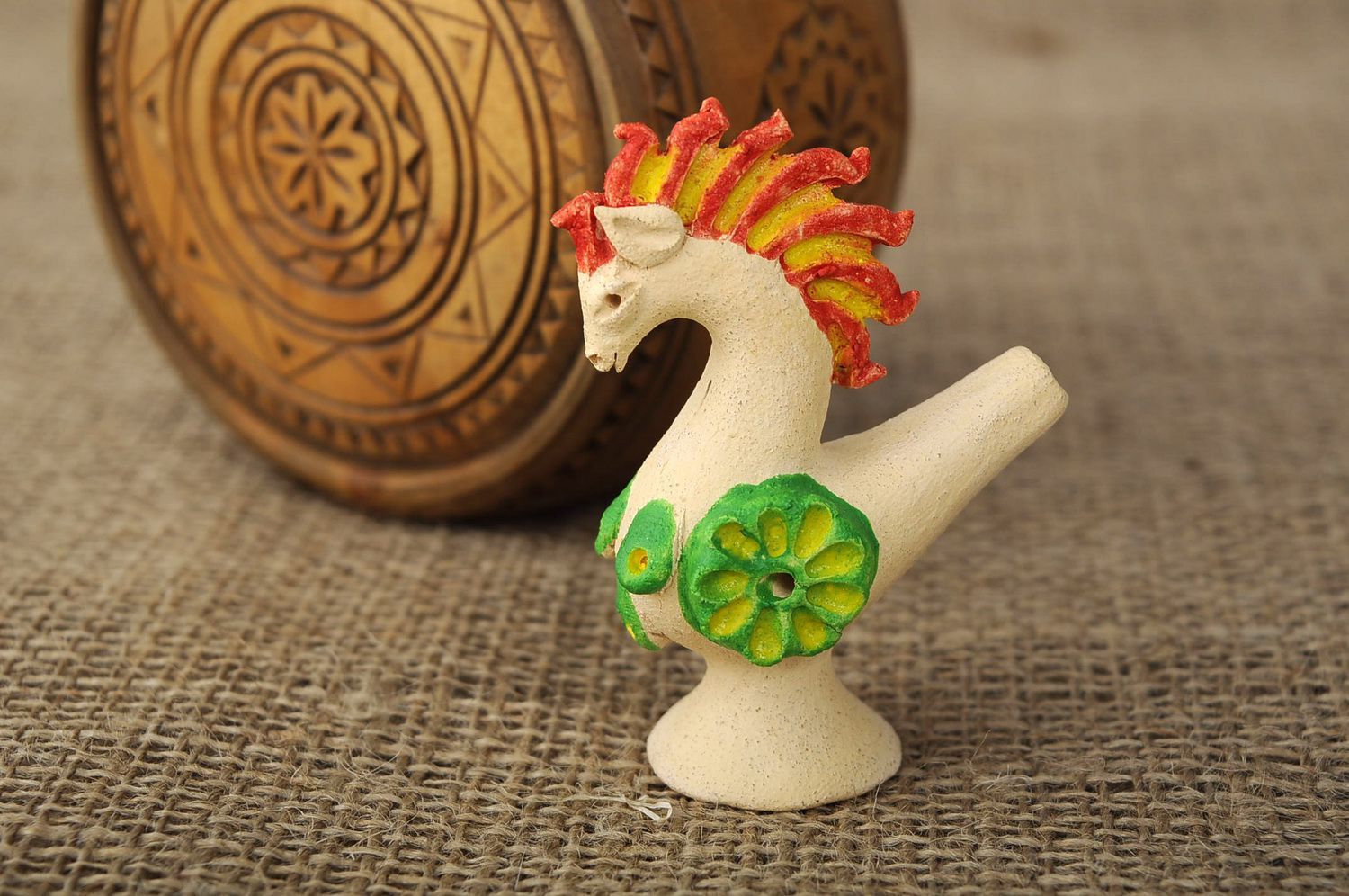 Clay penny whistle Horse photo 1