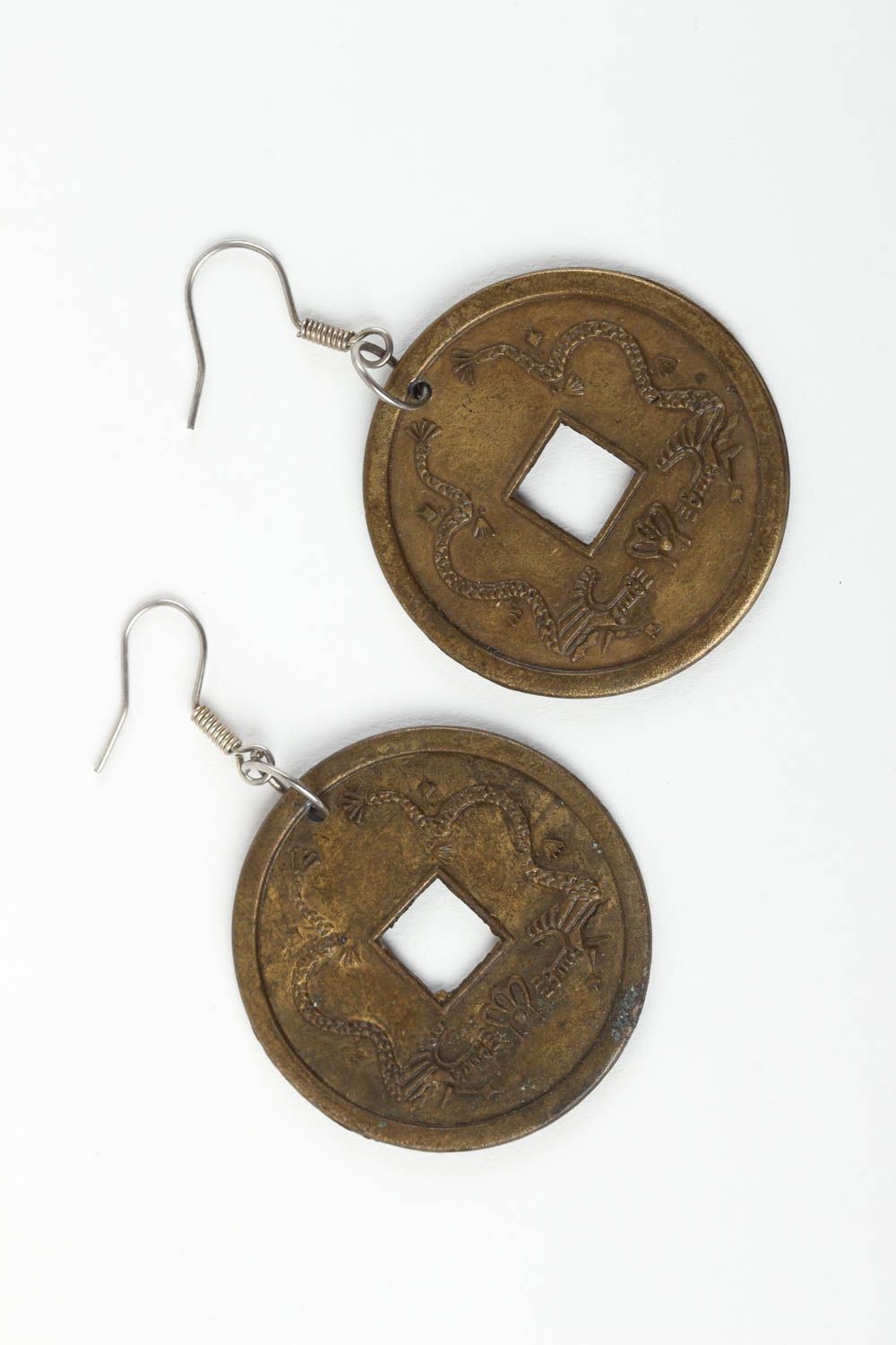 Beautiful handmade metal earrings metal craft accessories for girls gift ideas photo 2
