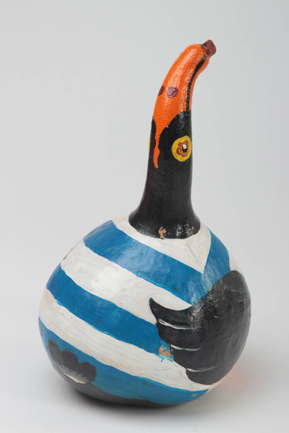 Figura de calabaza hecha a mano pato negro regalo original decoración de casa foto 2