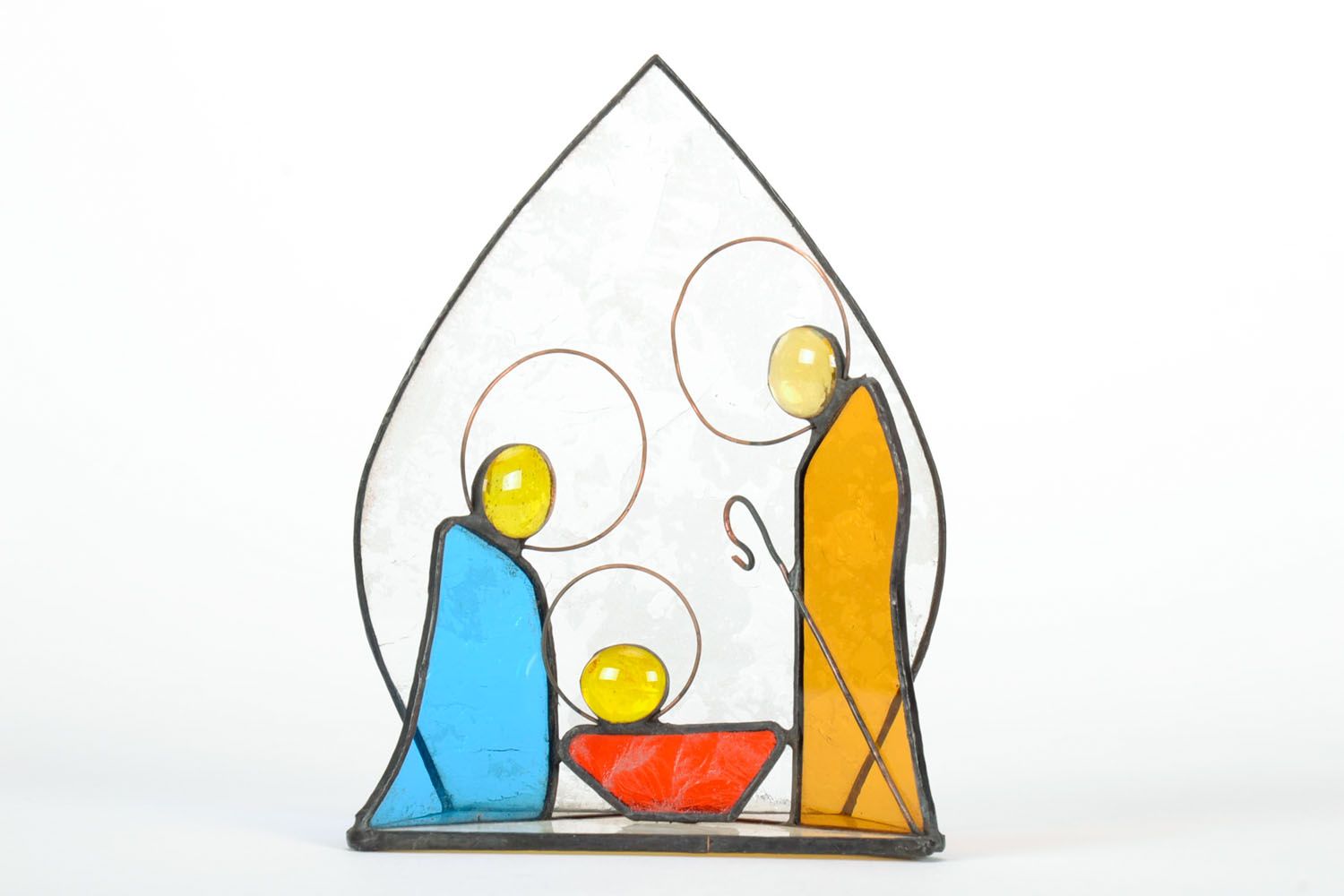 Chandelier en verre vitrail fait main Sainte Famille photo 2