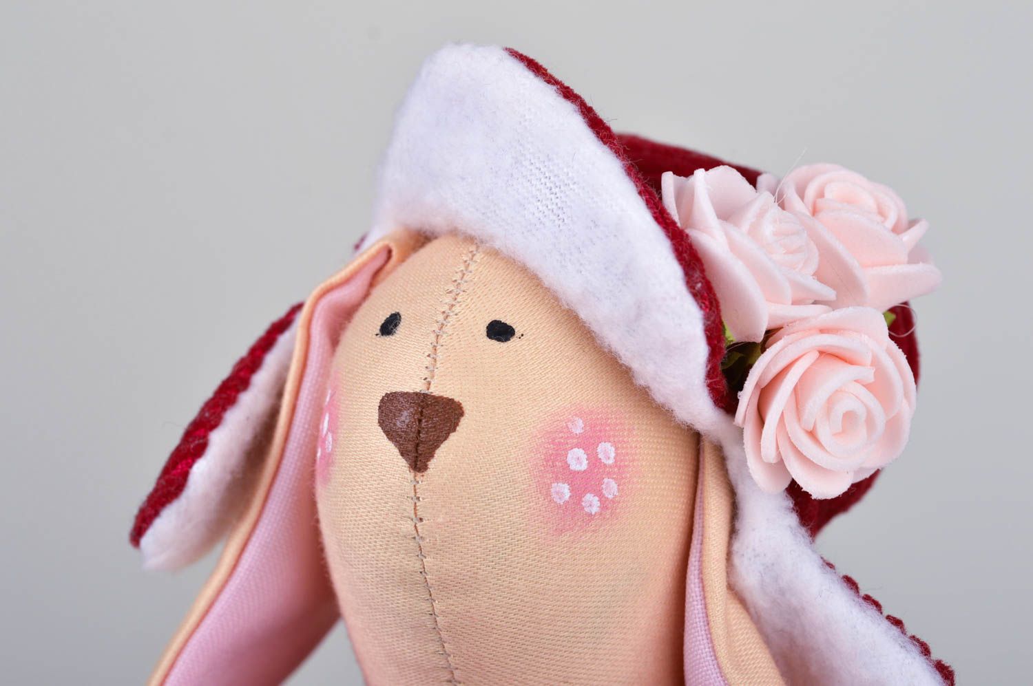 Handmade stylish soft toy beautiful designer rabbit toy textile decor for home photo 5