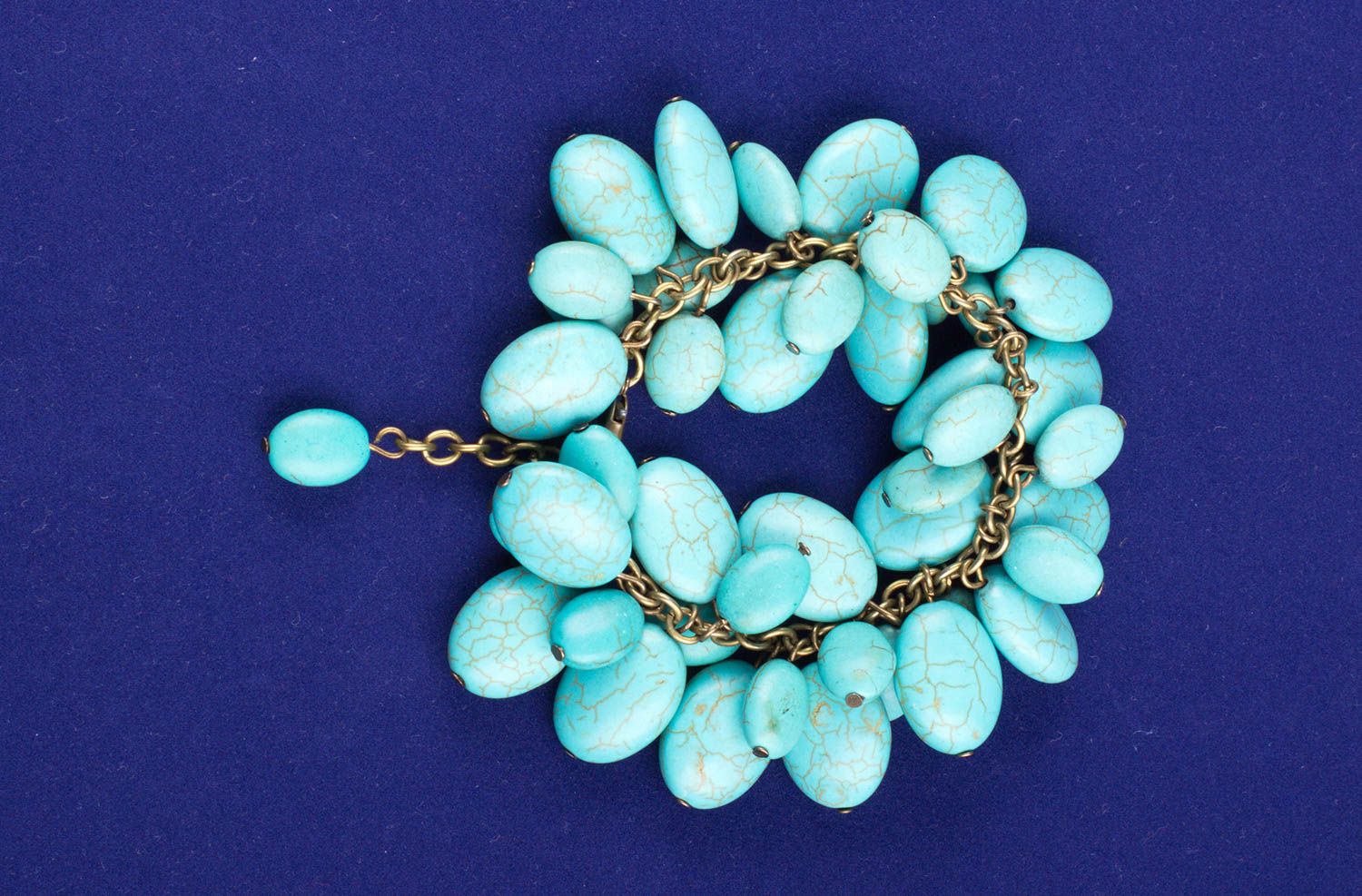 Beaded malachite color gemstone fashion bracelet for women photo 3