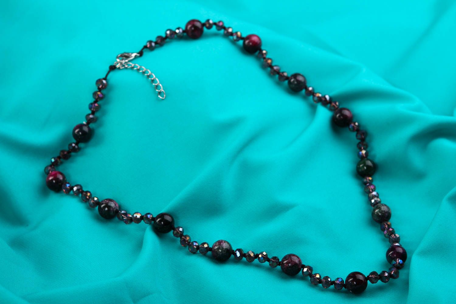 Handmade bead necklace unusual necklace with stones designer accessory photo 1
