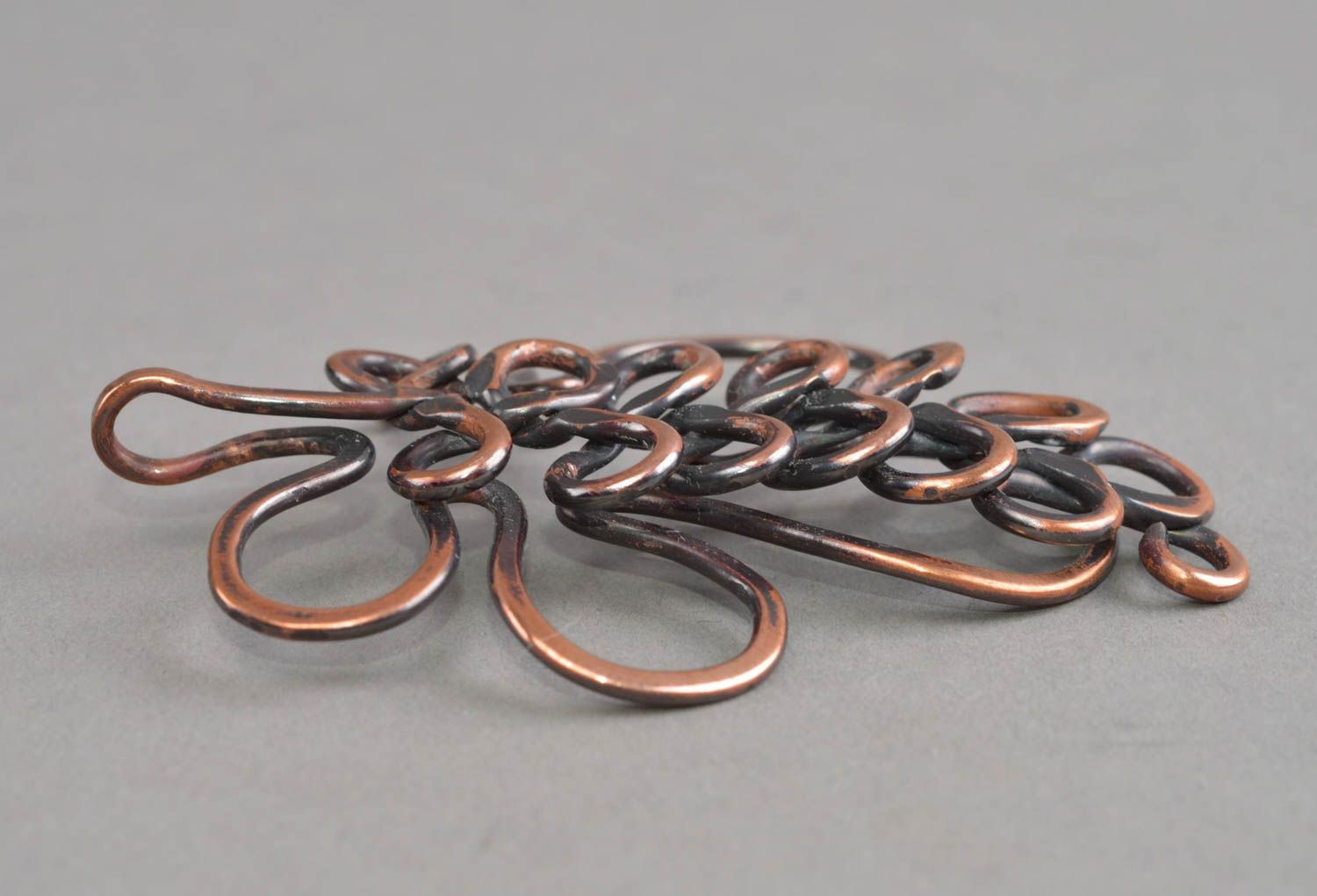 Copper handmade pendant stylish metal necklace unusual beautiful jewelry photo 4