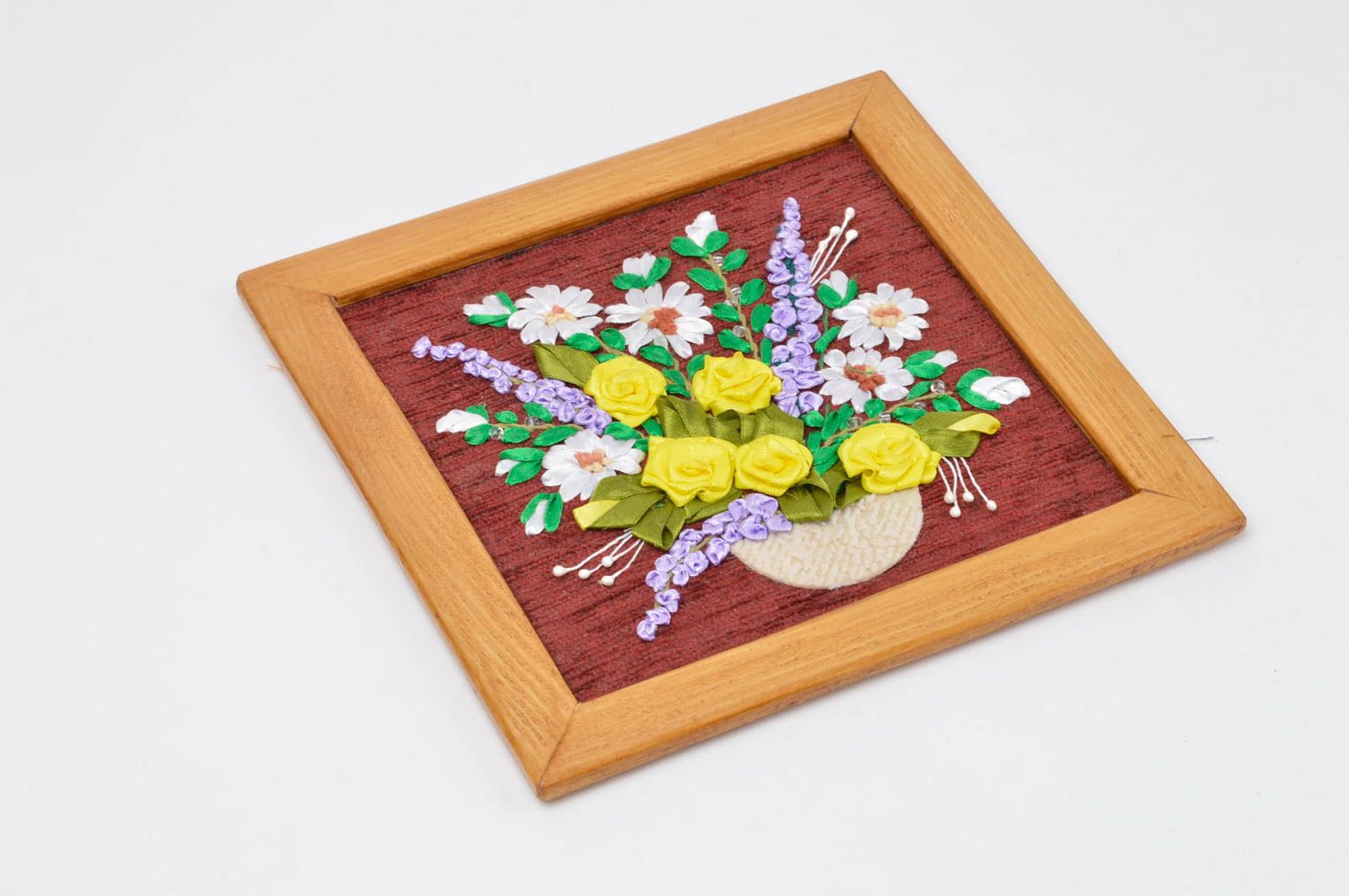 Настенное панно декор ручной работы картина из ткани подарок на новоселье фото 2