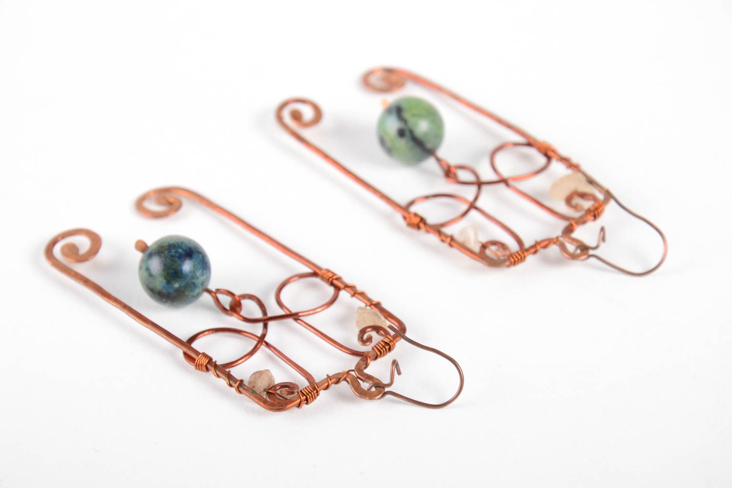Kupfer Ohrringe handmade Mode Schmuck Metall Ohrringe Juwelier Modeschmuck foto 3