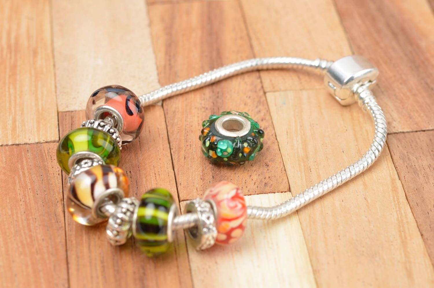 Beautiful handmade glass bead unusual glass beads jewelry making supplies photo 4