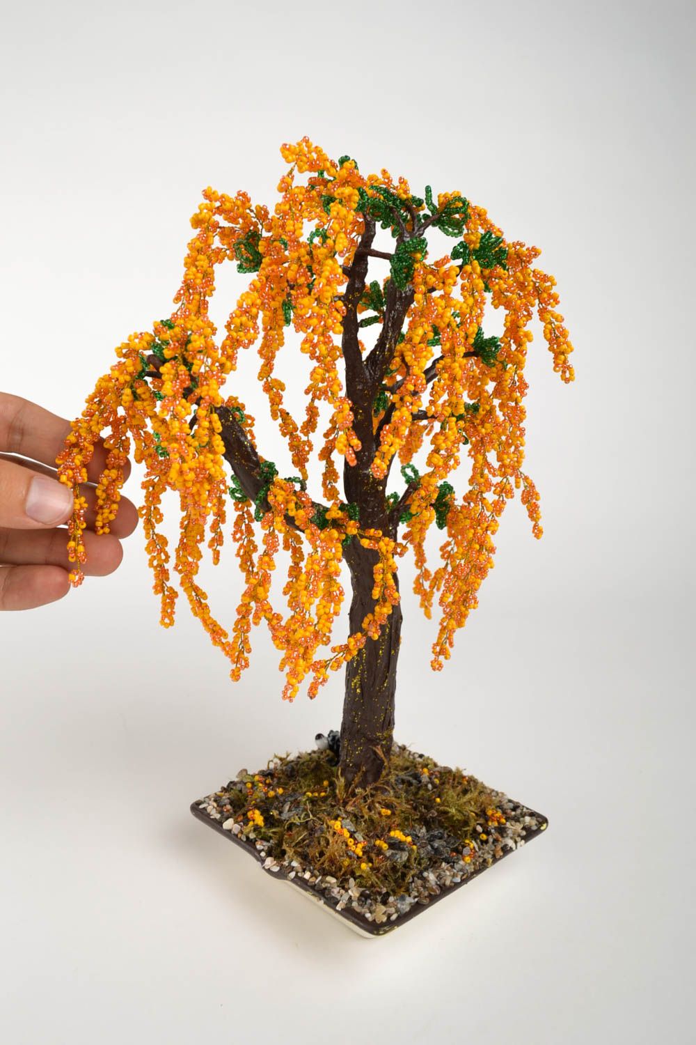 Künstlicher Baum handgeschaffen schön toll Kunststoff Pflanze Deko Baum in Gelb foto 4