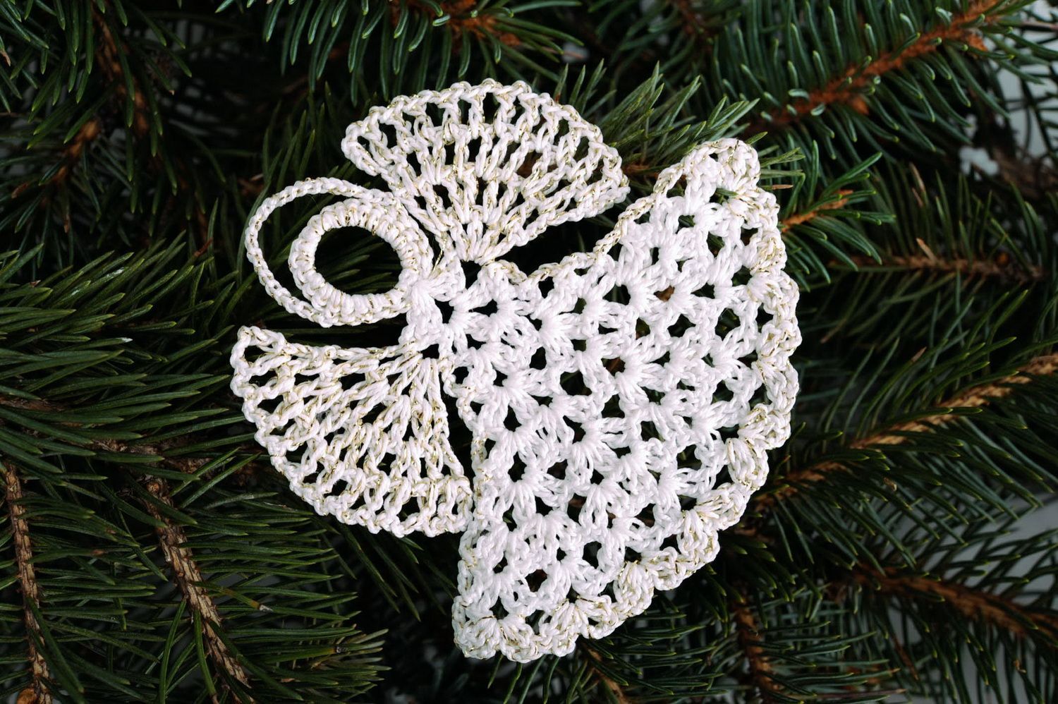 Décoration de Noël tricotée au crochet Ange  photo 2