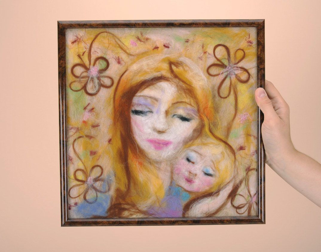 Wool painting Mother photo 5