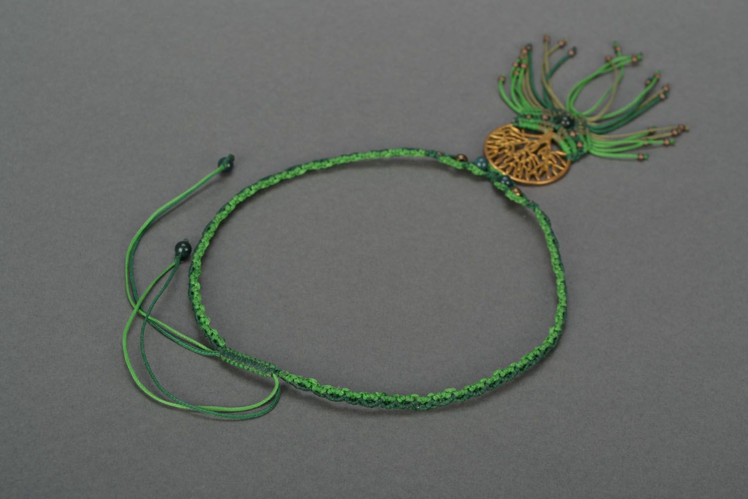 Woven macrame necklace Blighted tree photo 5