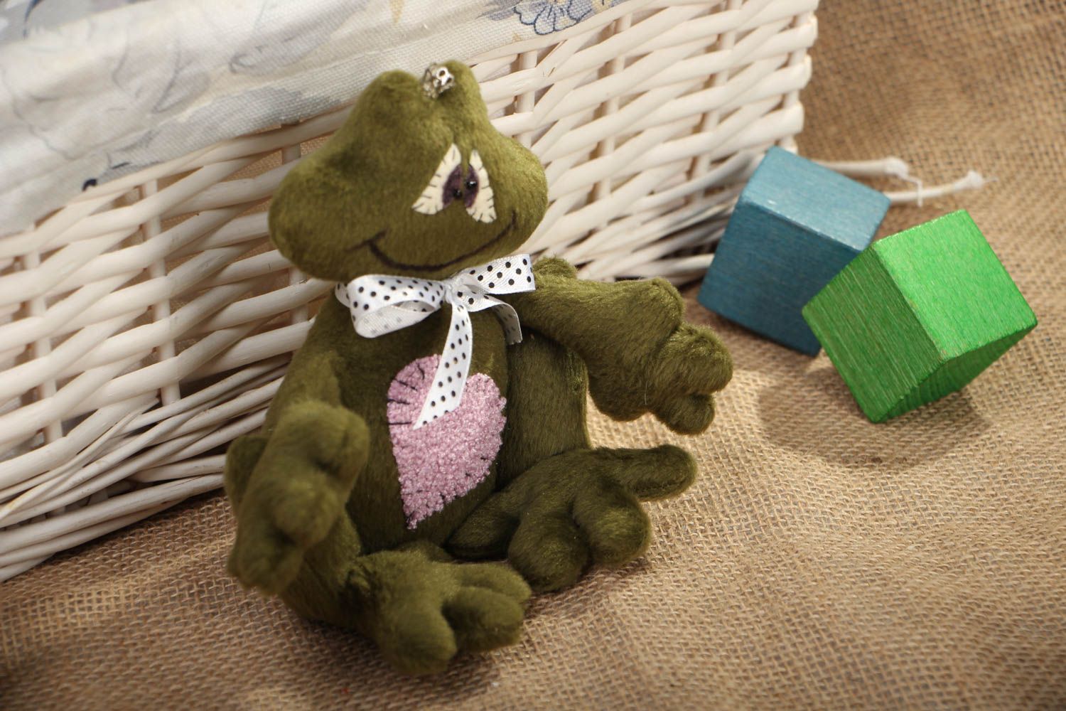 Handmade soft toy frog photo 5
