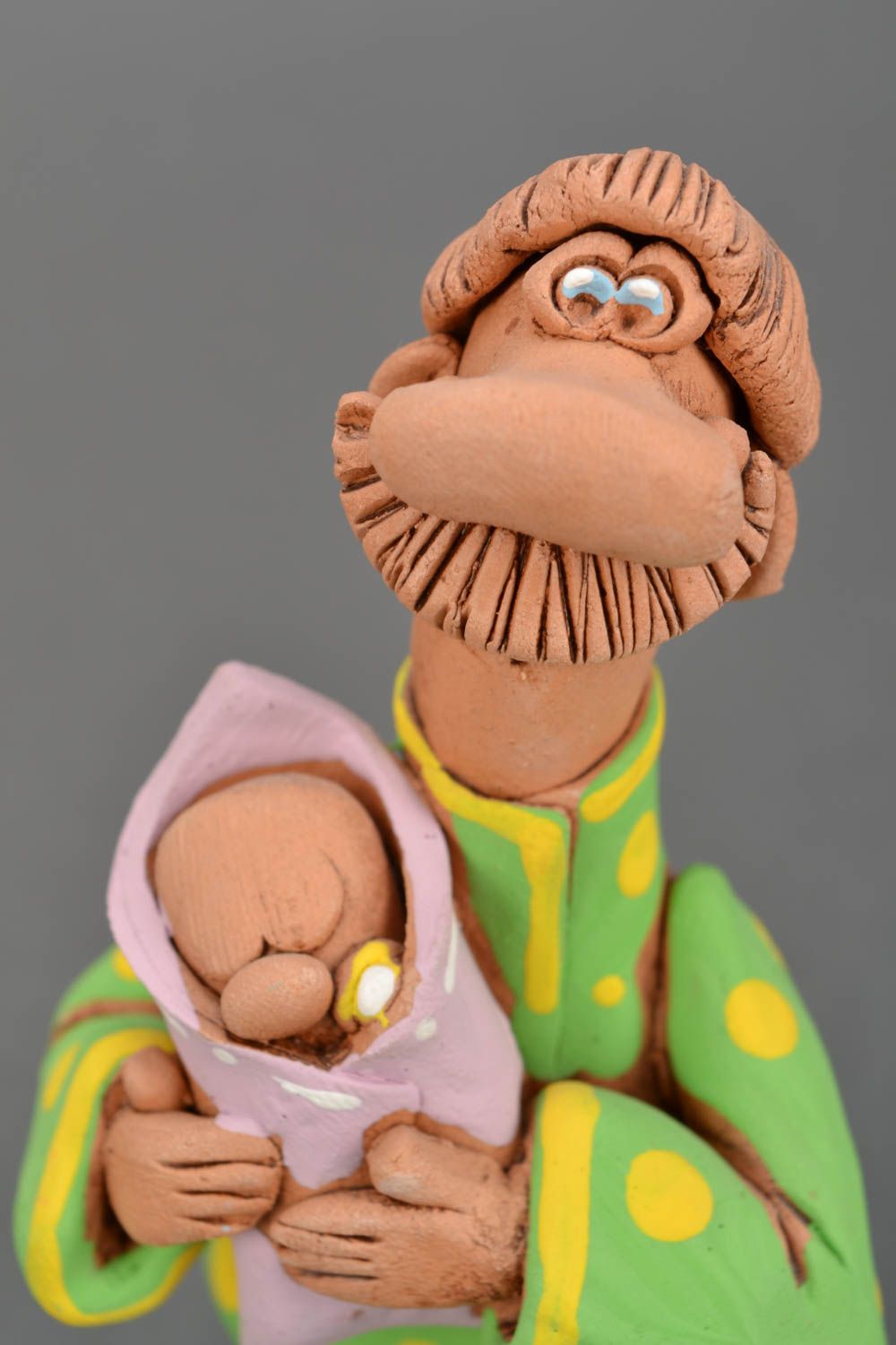 Designer ceramic figurine Cossack with Baby photo 4