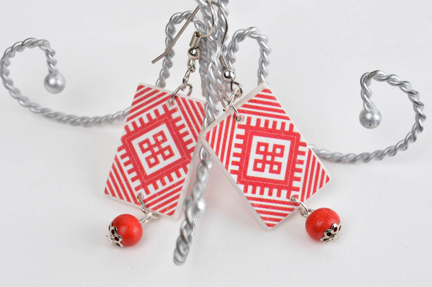 Unusual handmade wooden earrings accessories for girls fashion trends gift ideas photo 1