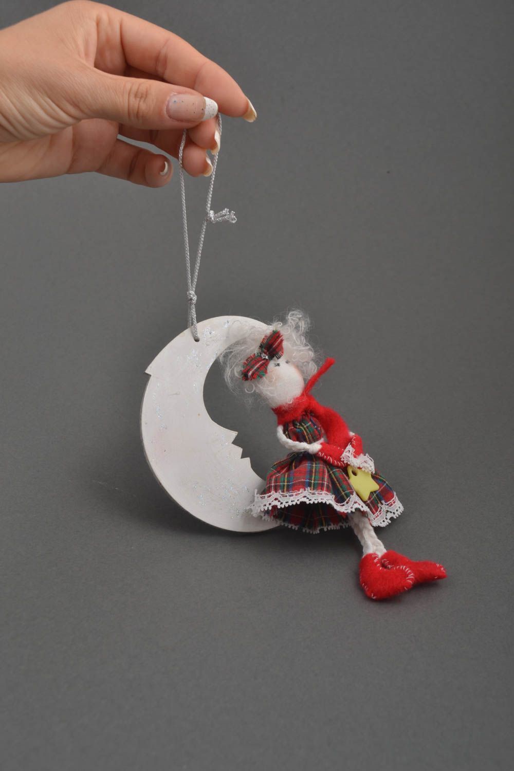 Juguete para niño artesanal muñeca de trapo regalo original Ángel en la luna foto 4
